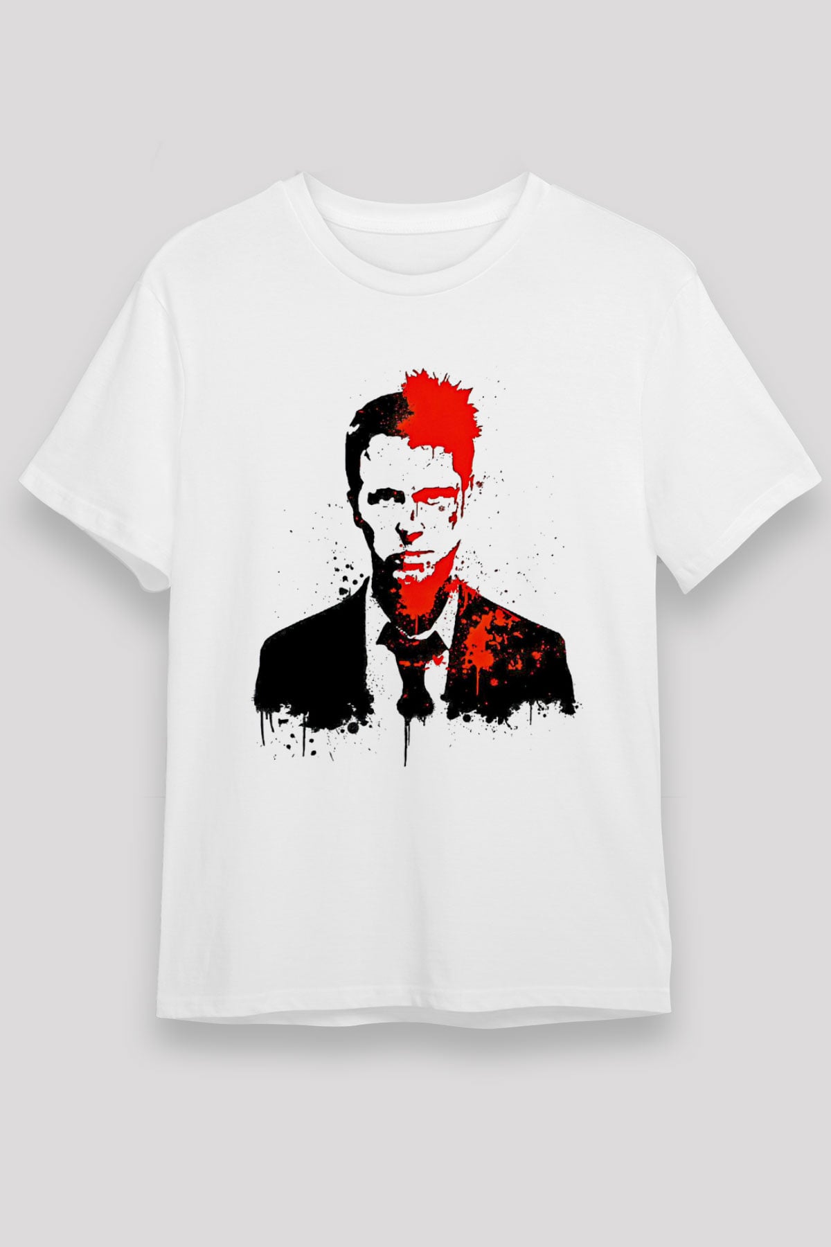 Fight Club (Tyler Durden) Unisex Baskılı Beyaz Tişört - Tshirt