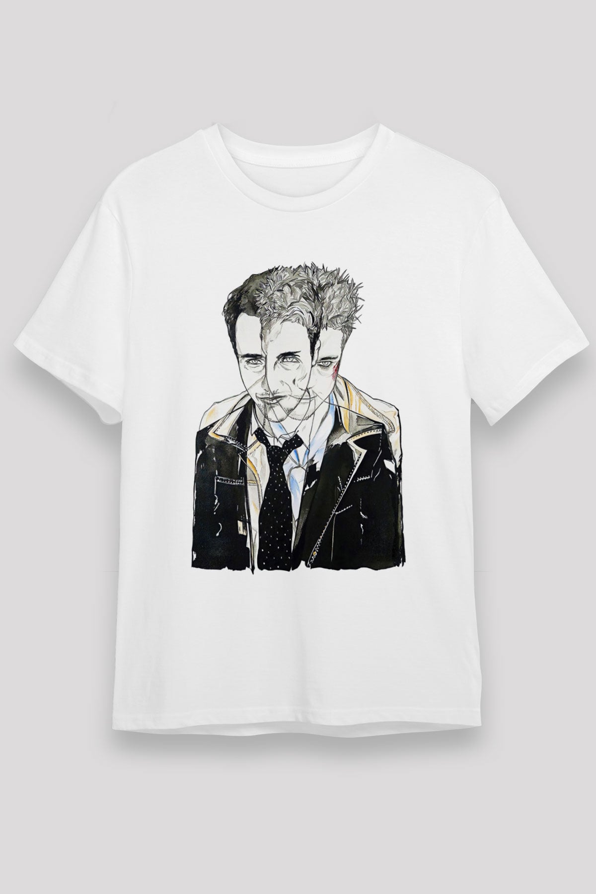 Fight Club (Tyler Durden) Unisex Baskılı Beyaz Tişört - Tshirt