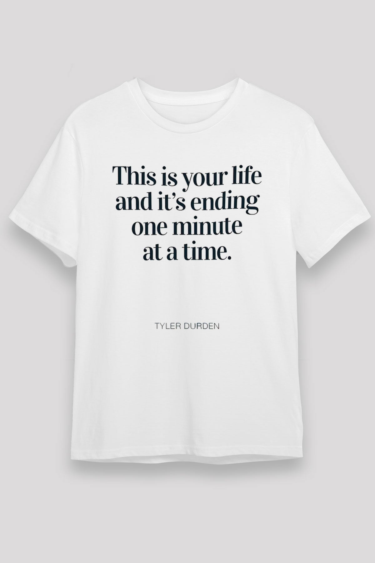 Fight Club (Tyler Durden) Unisex Baskılı Beyaz Tişört - Tshirt