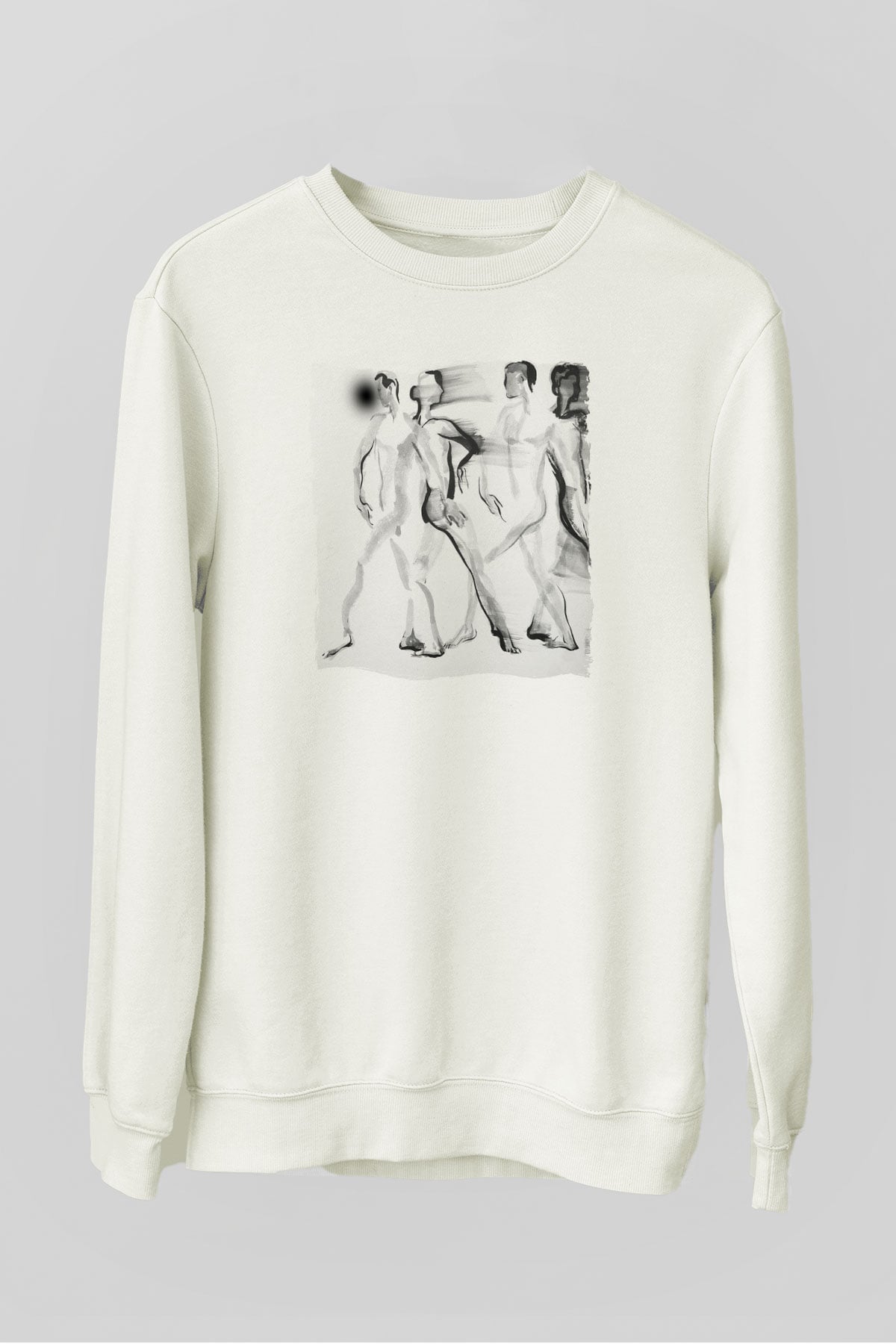 Figür Beyaz Unisex Sweatshirt