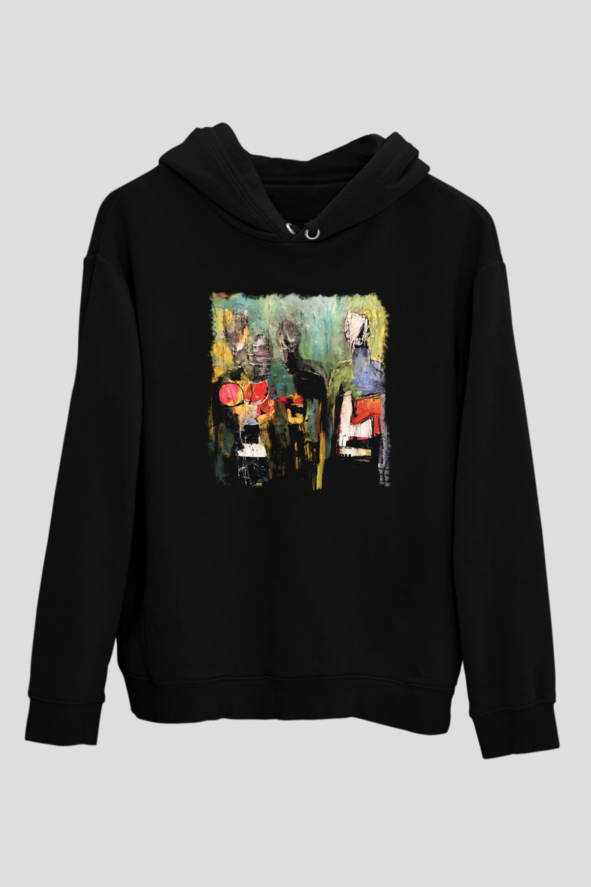 Figür Siyah Unisex Hoodie