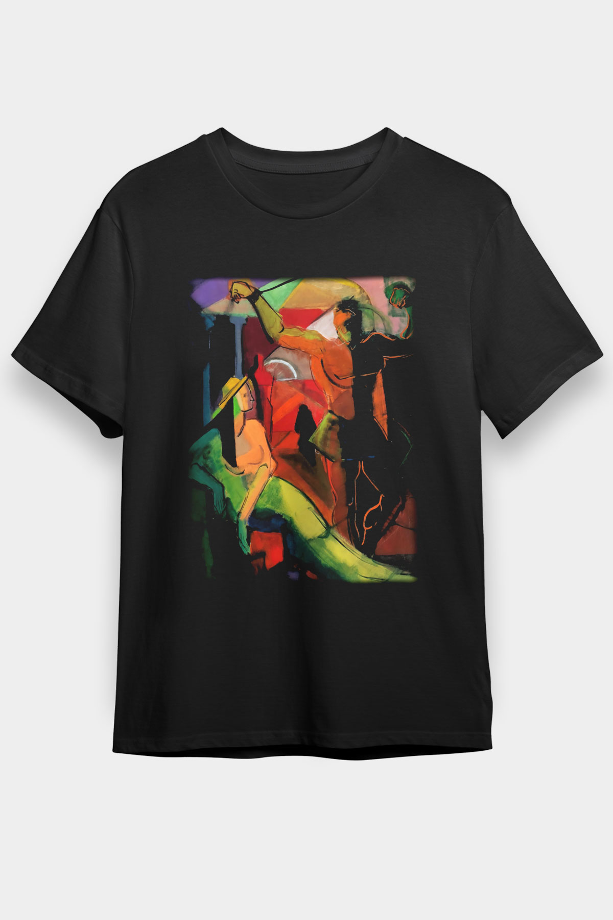 Figür Siyah Unisex Tişört T-Shirt - TişörtFabrikası