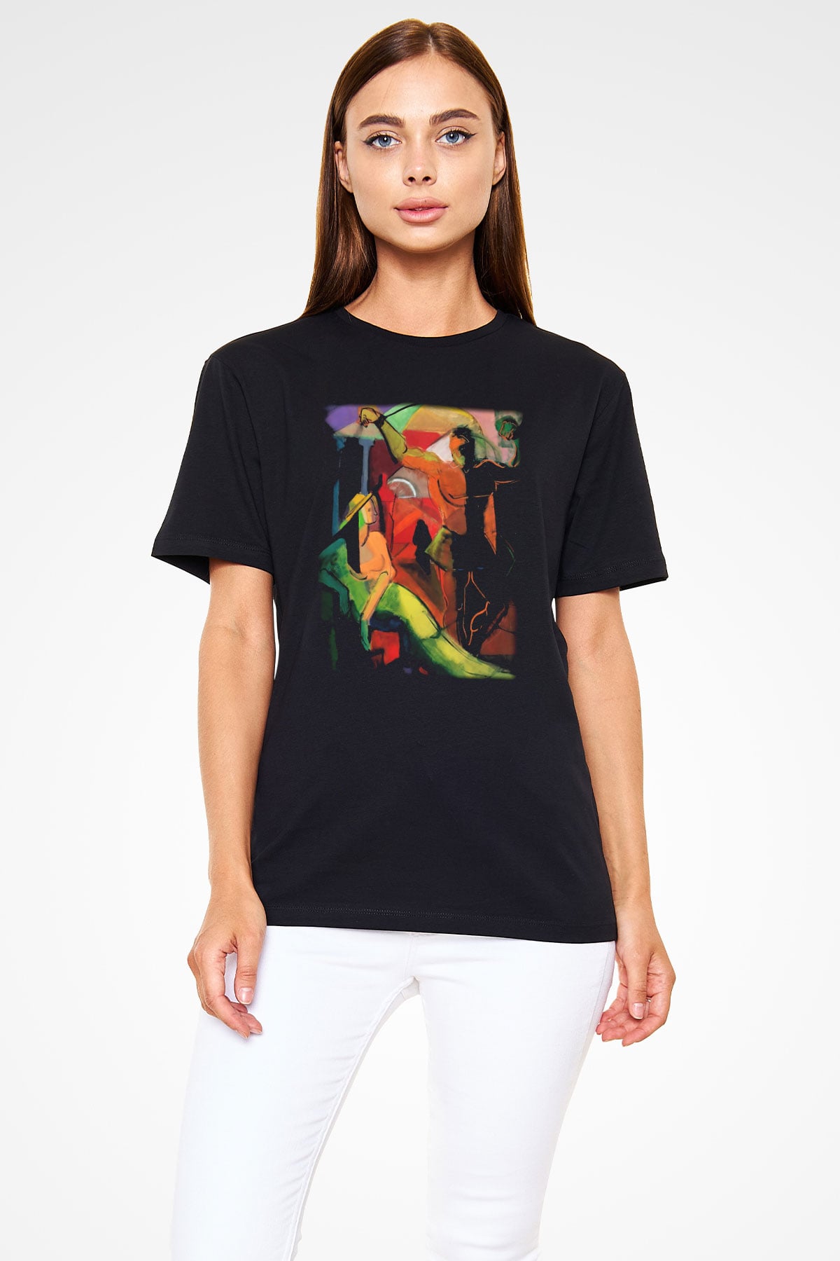 Figür Siyah Unisex Tişört T-Shirt - TişörtFabrikası