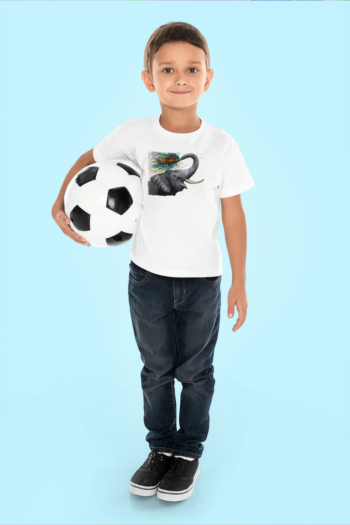 Fil Beyaz Unisex Çocuk Tişört