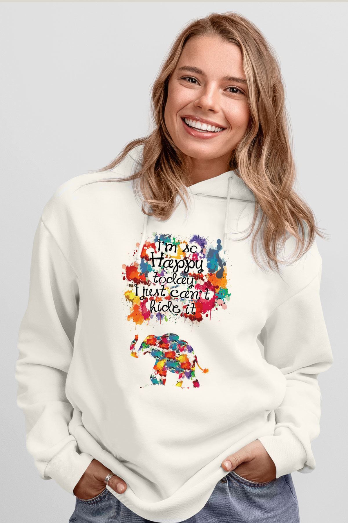 Fil Beyaz Unisex Hoodie