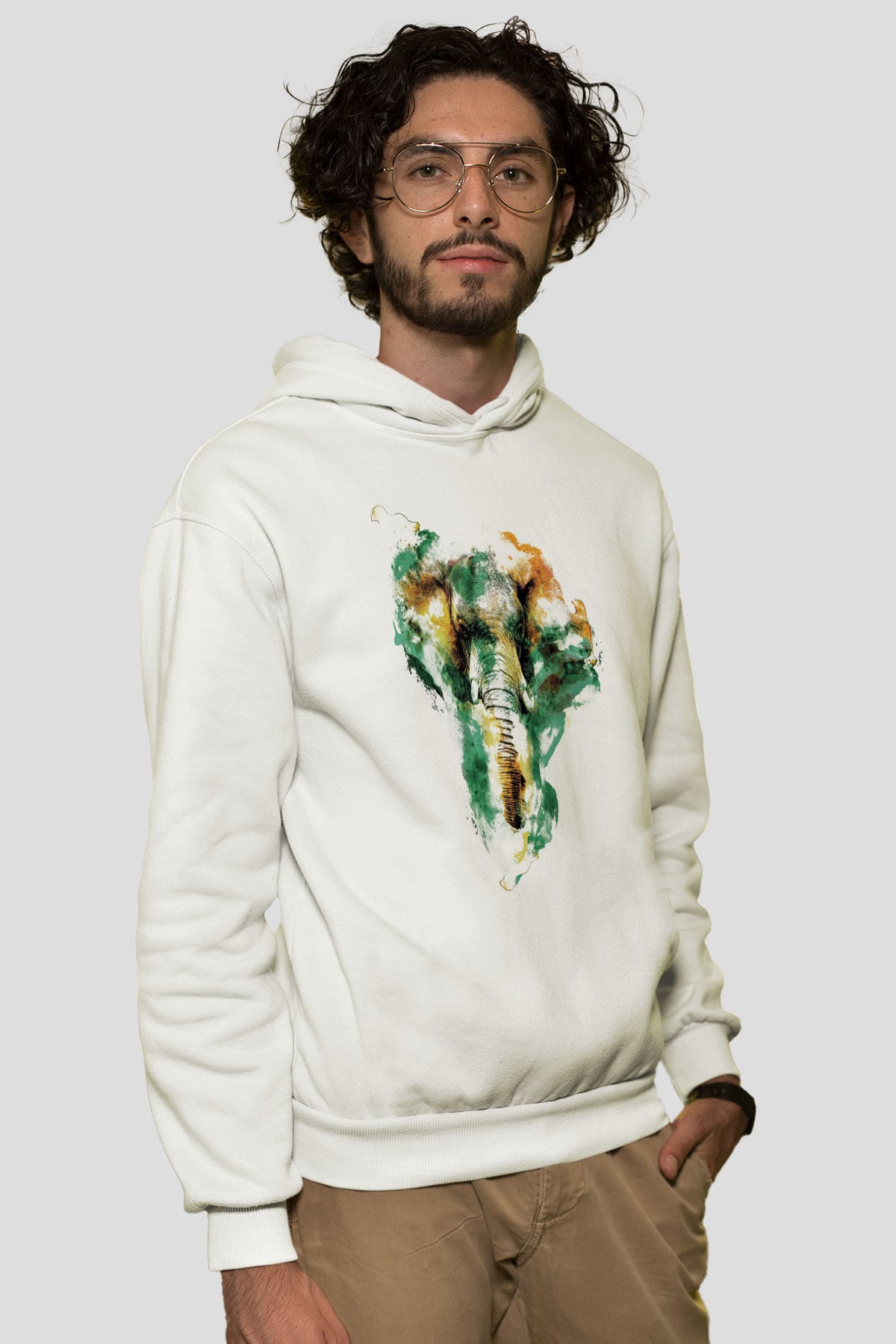 Fil Beyaz Unisex Hoodie