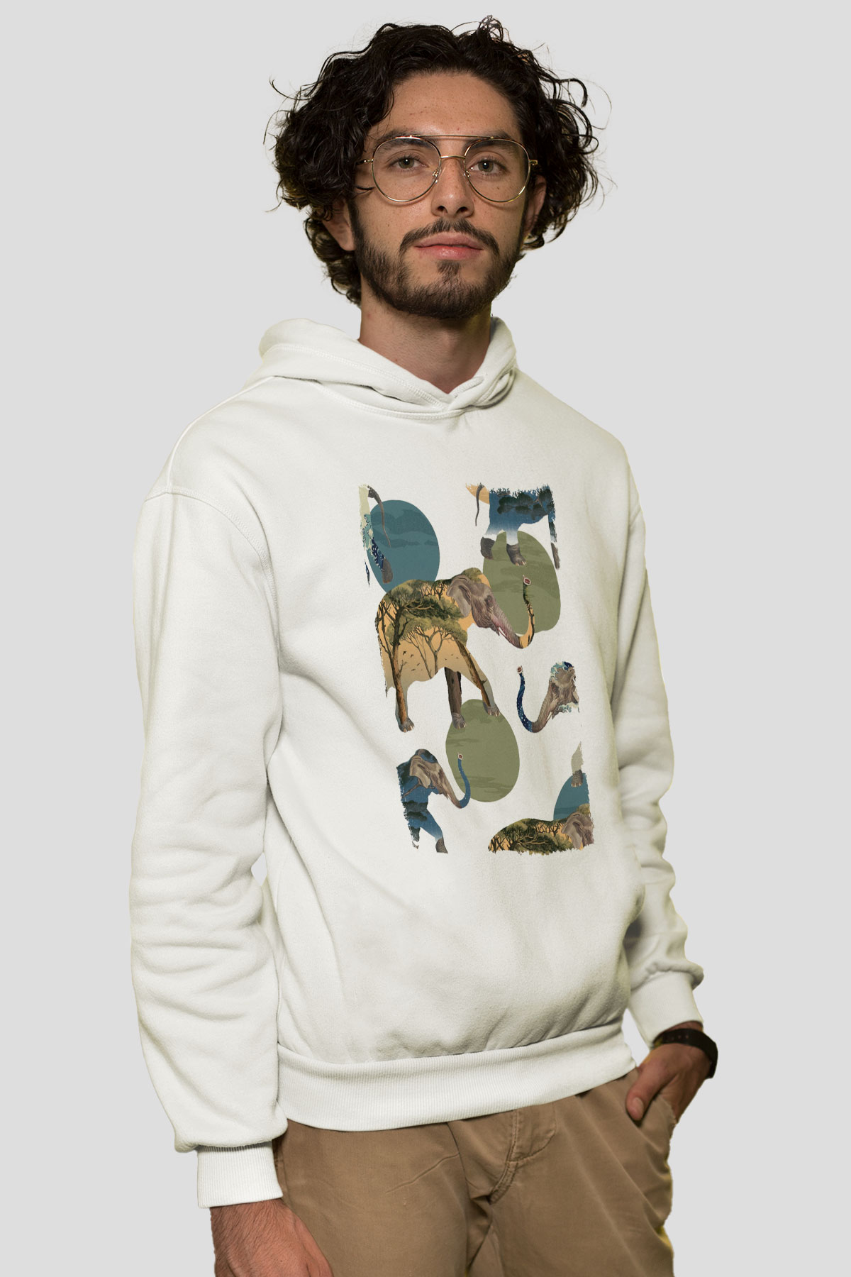 Fil Beyaz Unisex Hoodie