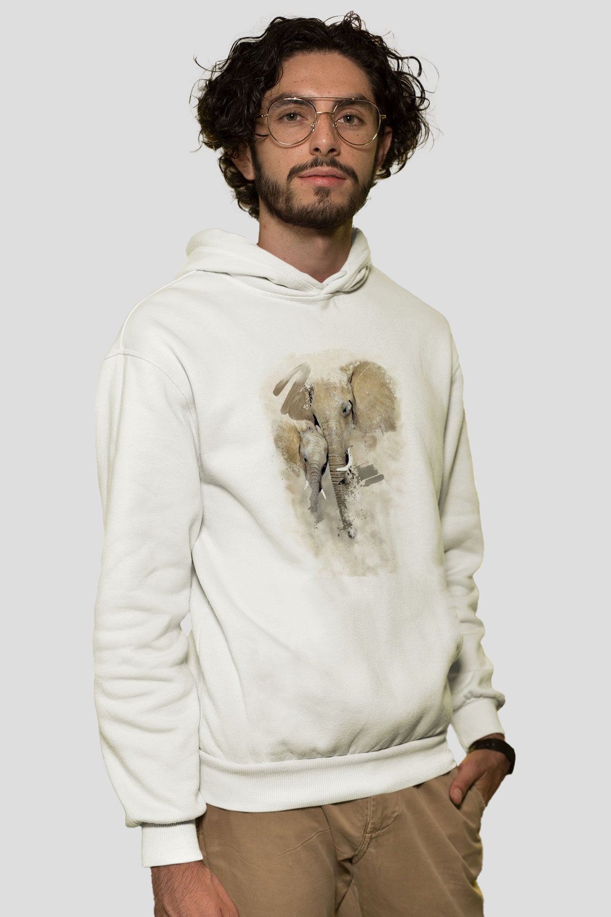 Fil Beyaz Unisex Hoodie