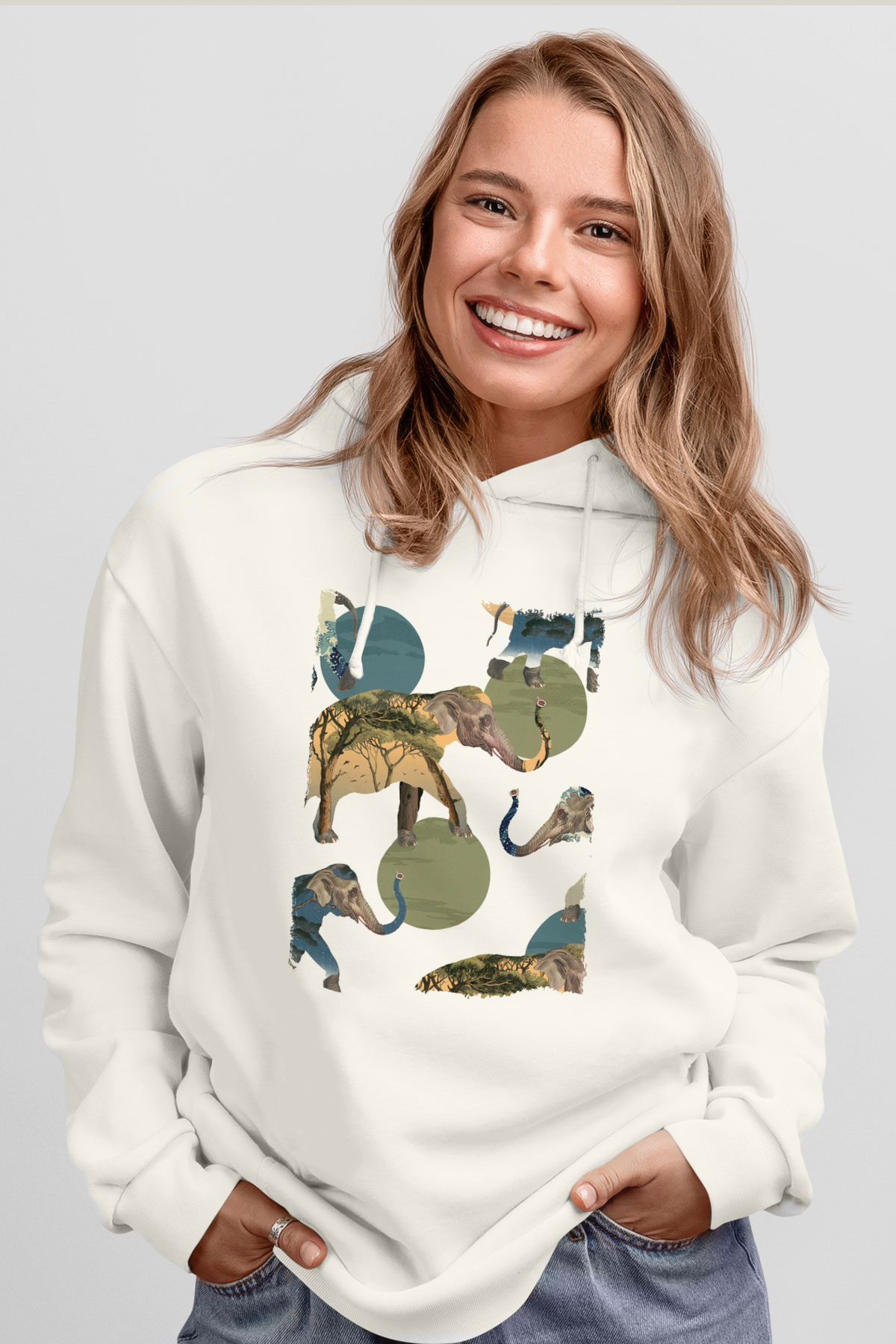 Fil Beyaz Unisex Hoodie