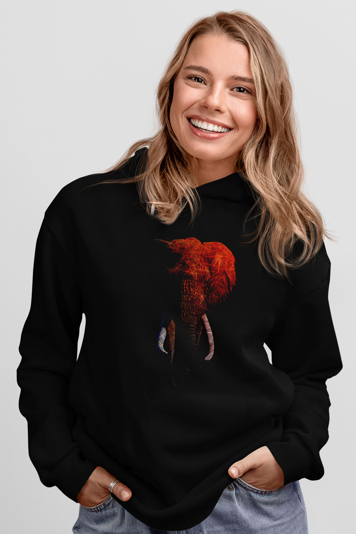 Fil Siyah Unisex Hoodie