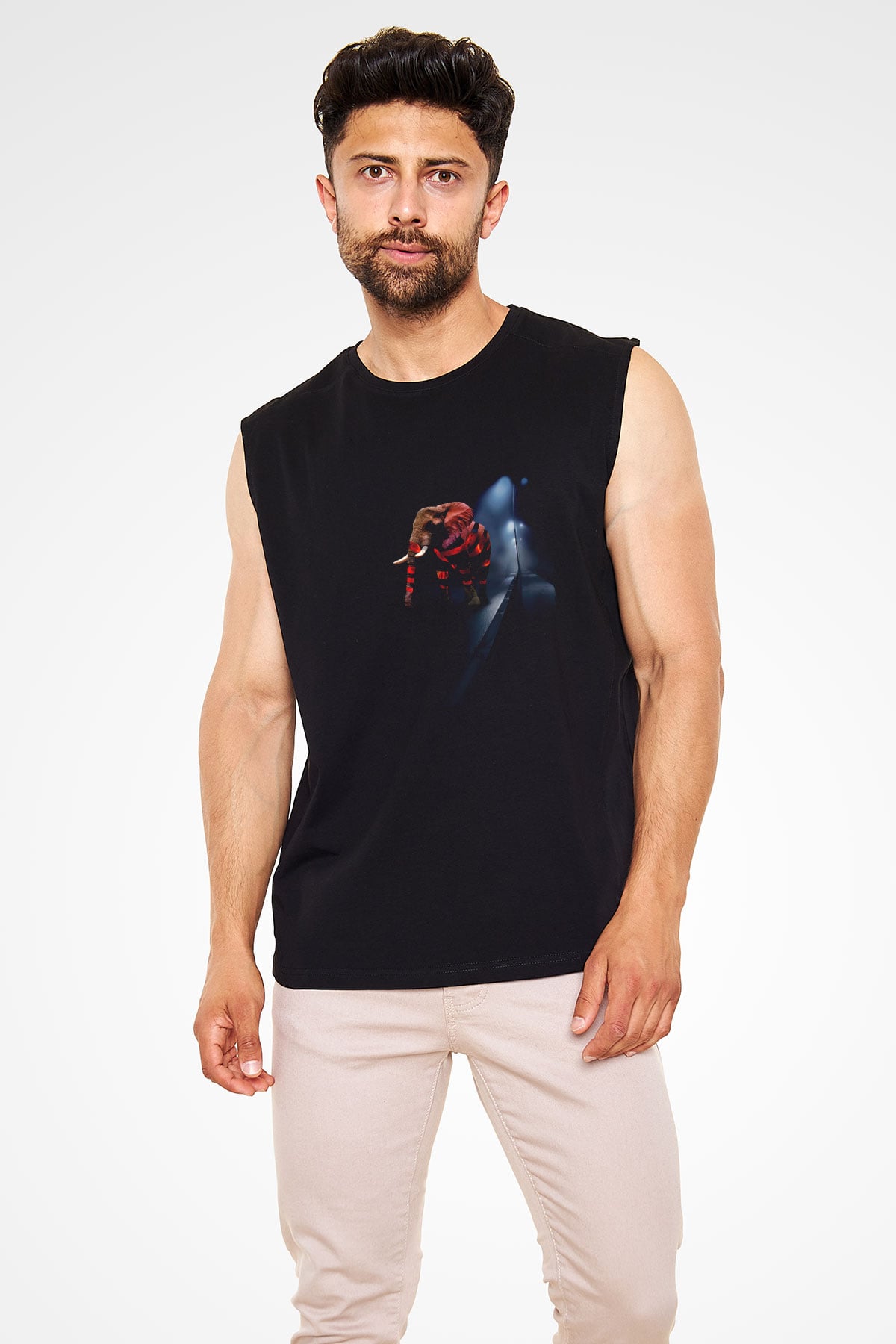 Fil Siyah Unisex Kolsuz Tişört