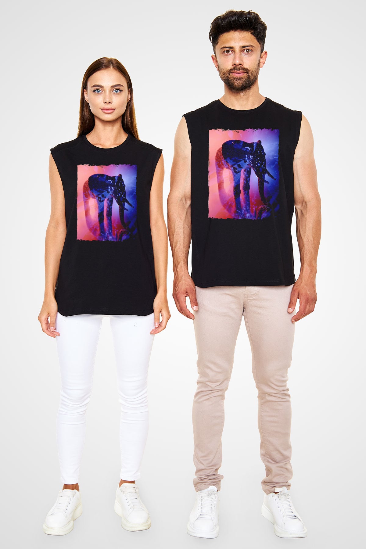 Fil Siyah Unisex Kolsuz Tişört