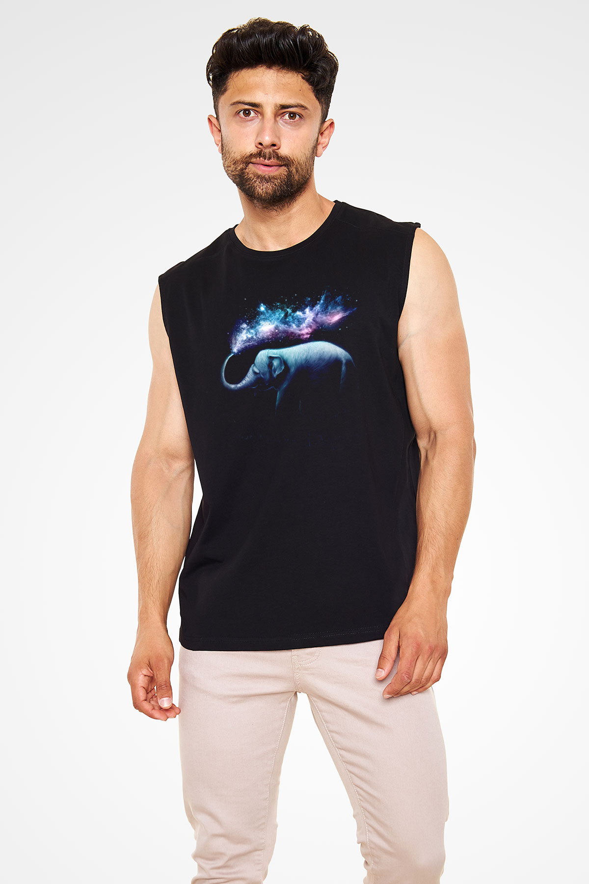 Fil Siyah Unisex Kolsuz Tişört