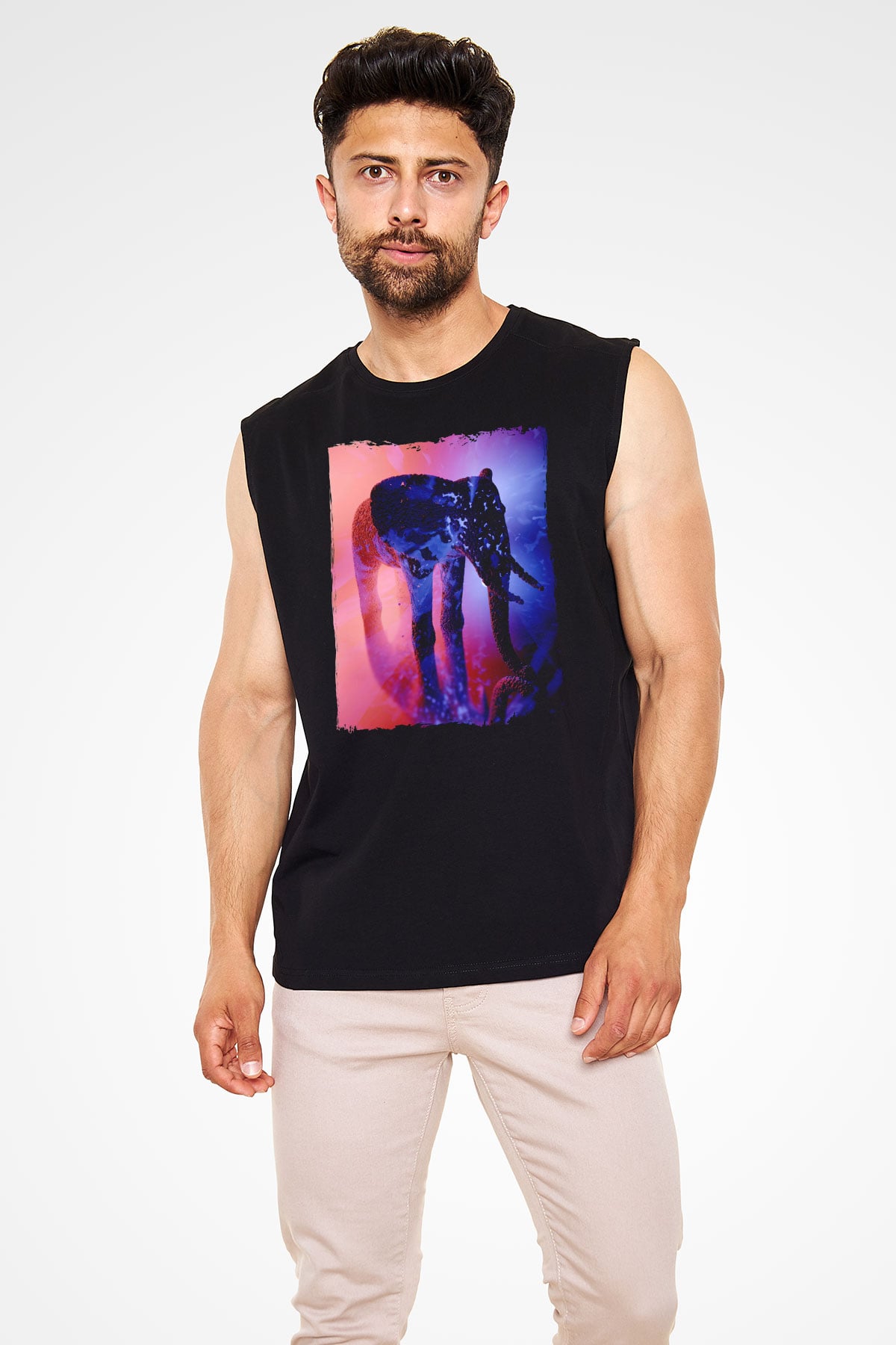 Fil Siyah Unisex Kolsuz Tişört