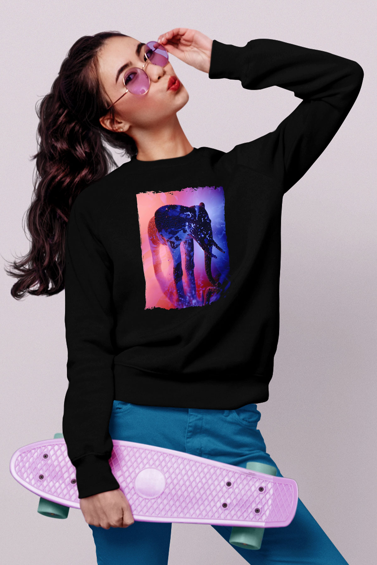 Fil Siyah Unisex Sweatshirt