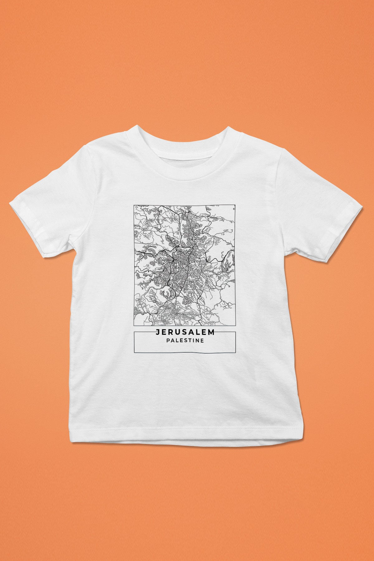 Filistin Baskılı Beyaz Unisex Beyaz Çocuk Tişört - Tshirt