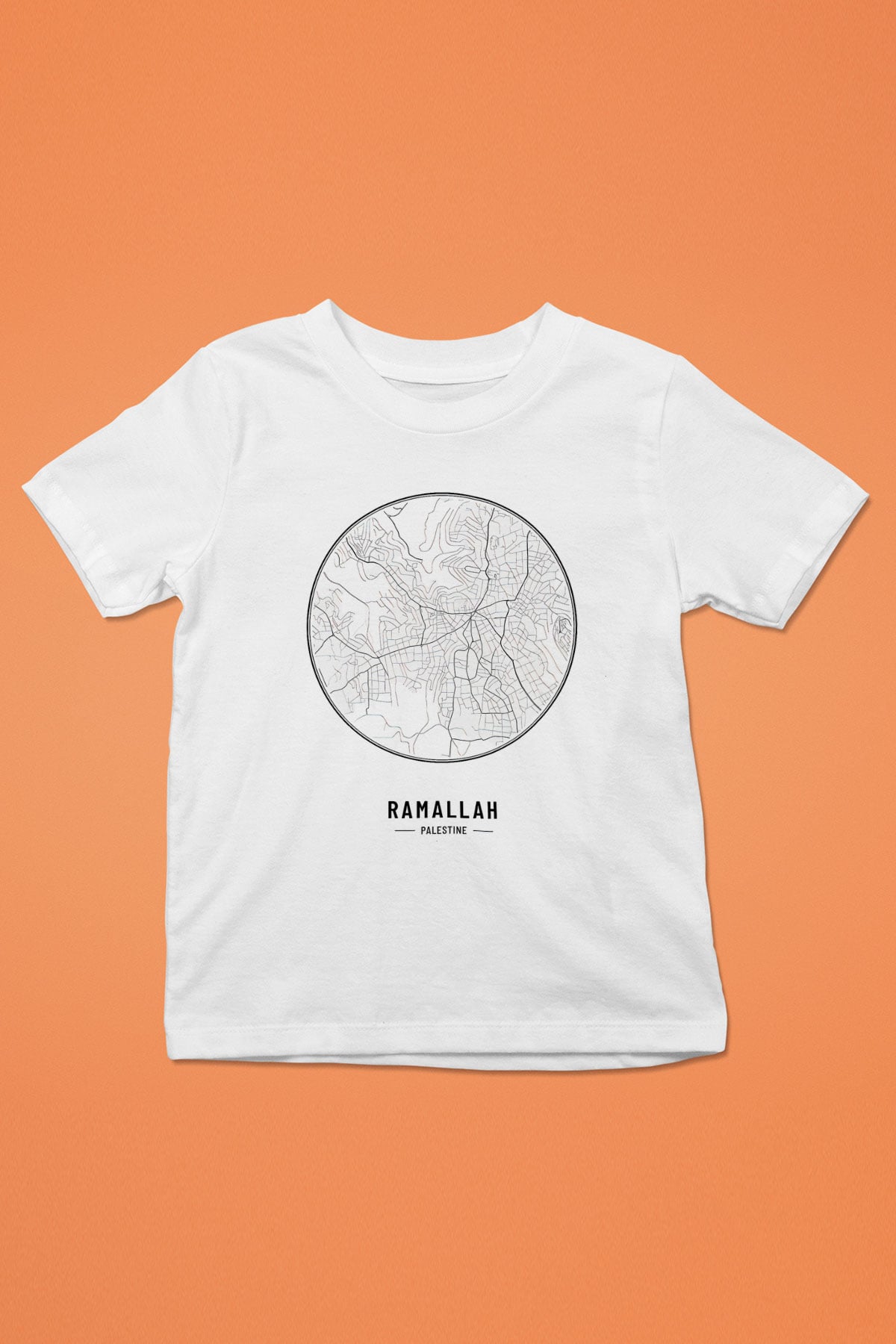 Filistin Baskılı Beyaz Unisex Beyaz Çocuk Tişört - Tshirt