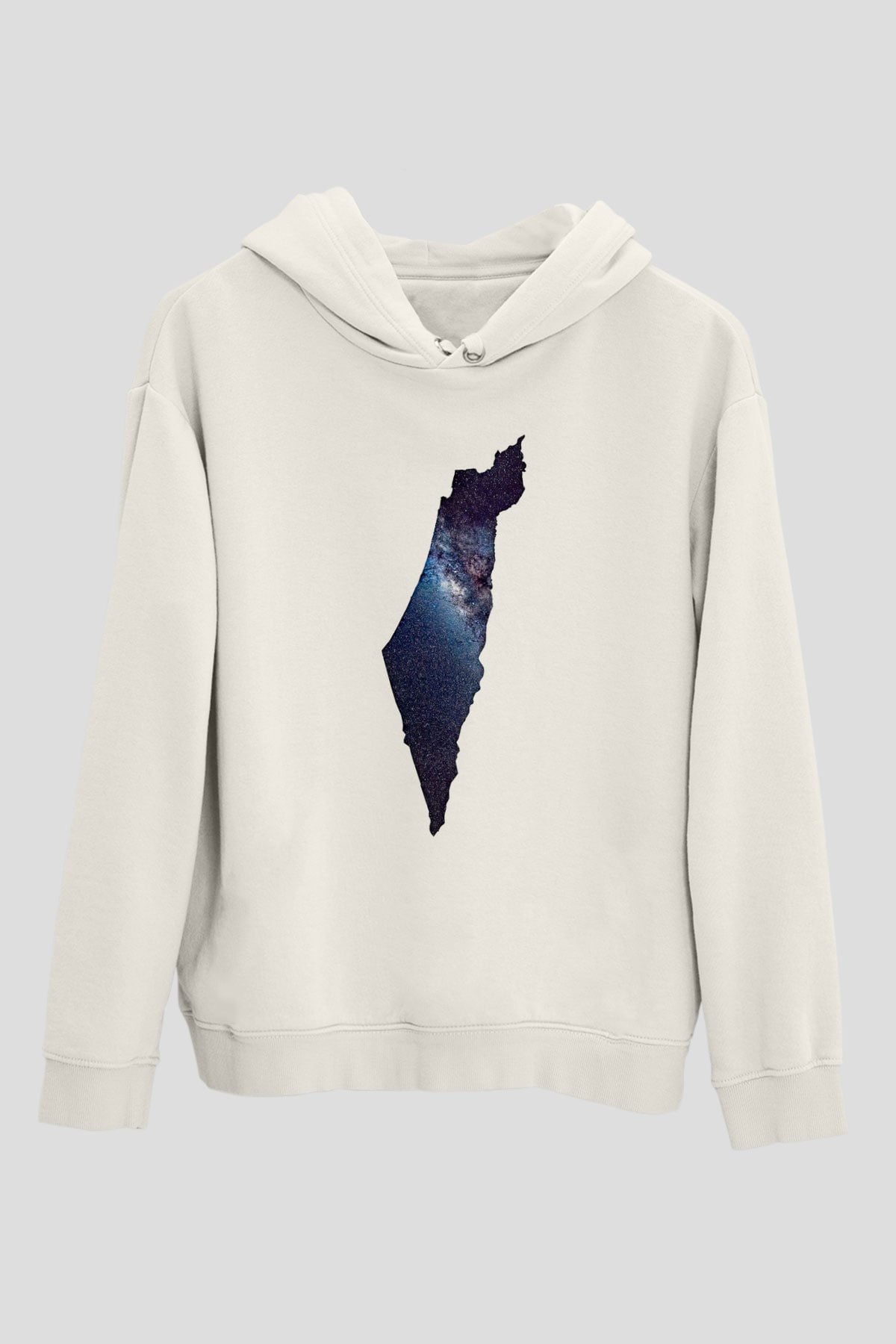 Filistin Baskılı Beyaz Unisex Kapüşonlu Sweatshirt
