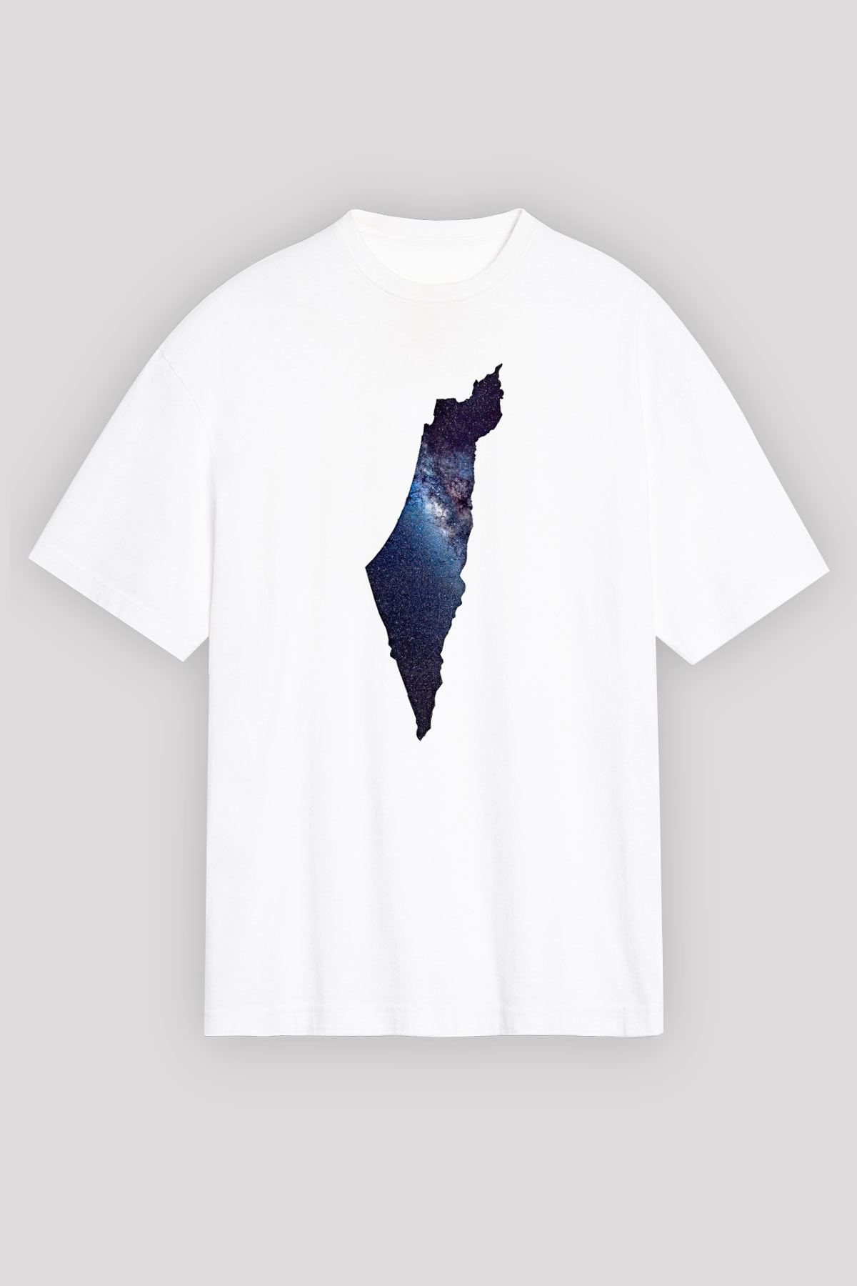 Filistin Baskılı Beyaz Unisex Oversize Tişört - Tshirt