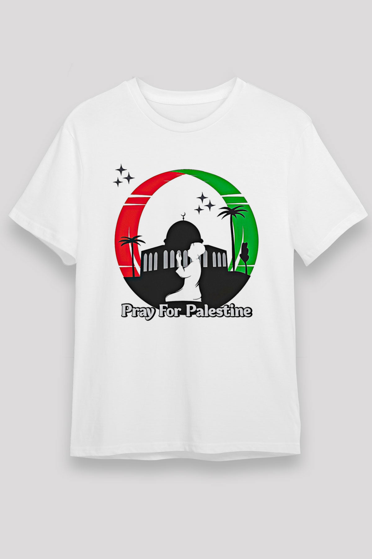 Filistin Baskılı Unisex Beyaz Tişört - Tshirt