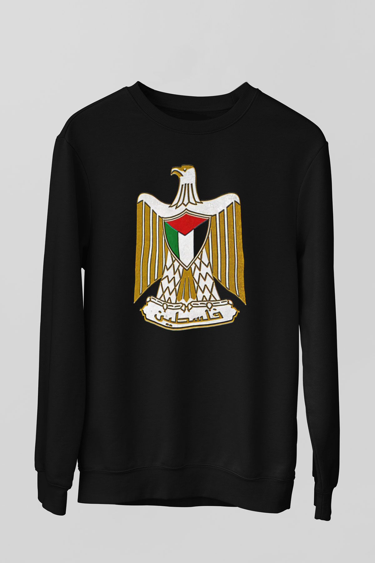 Filistin Baskılı Unisex Siyah Sweatshirt