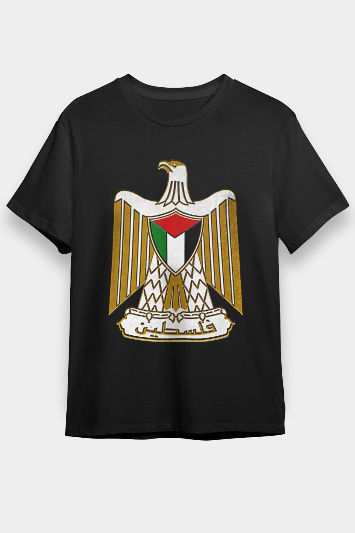 Filistin Baskılı Unisex Siyah Tişört - Tshirt
