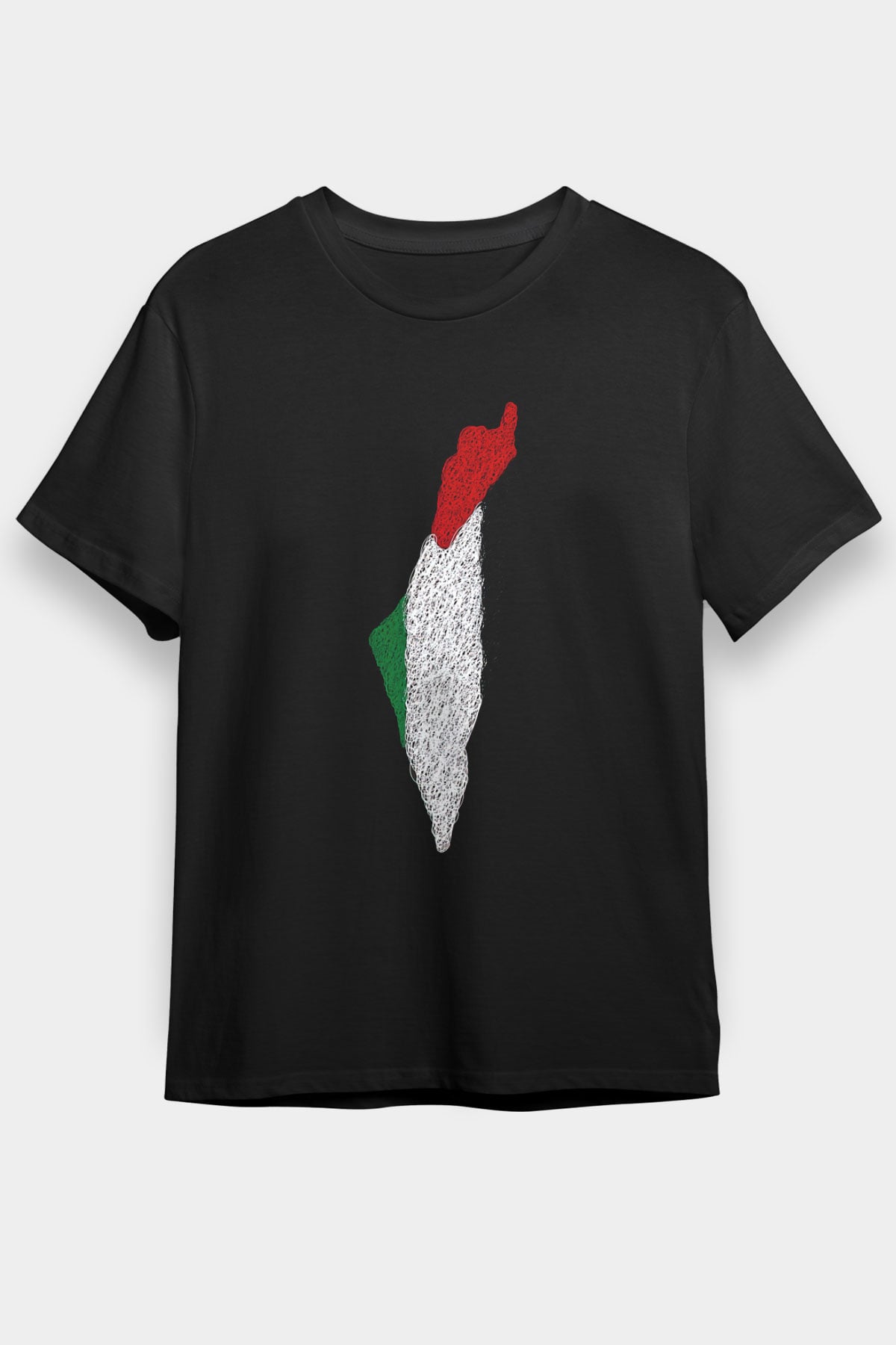 Filistin Baskılı Unisex Siyah Tişört - Tshirt