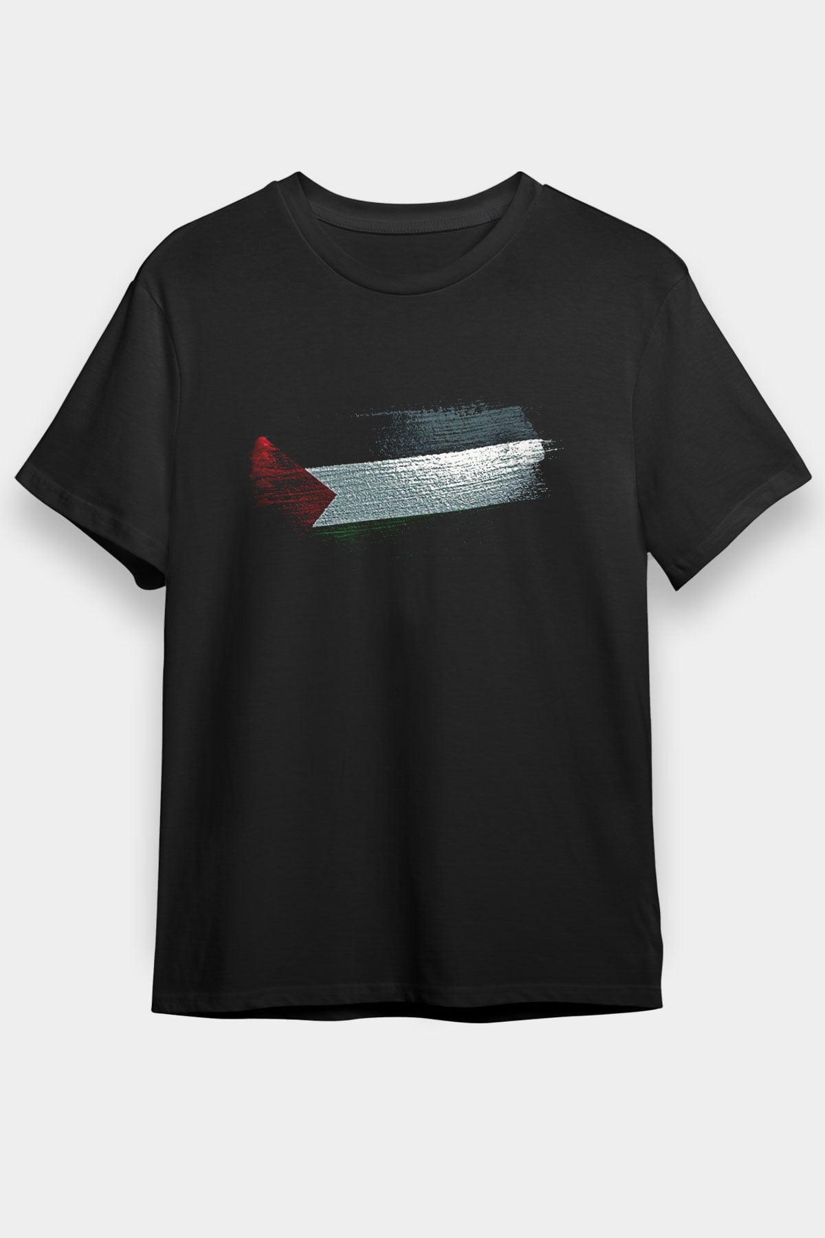 Filistin - Palestine Bayrağı Baskılı Unisex Siyah Tişört