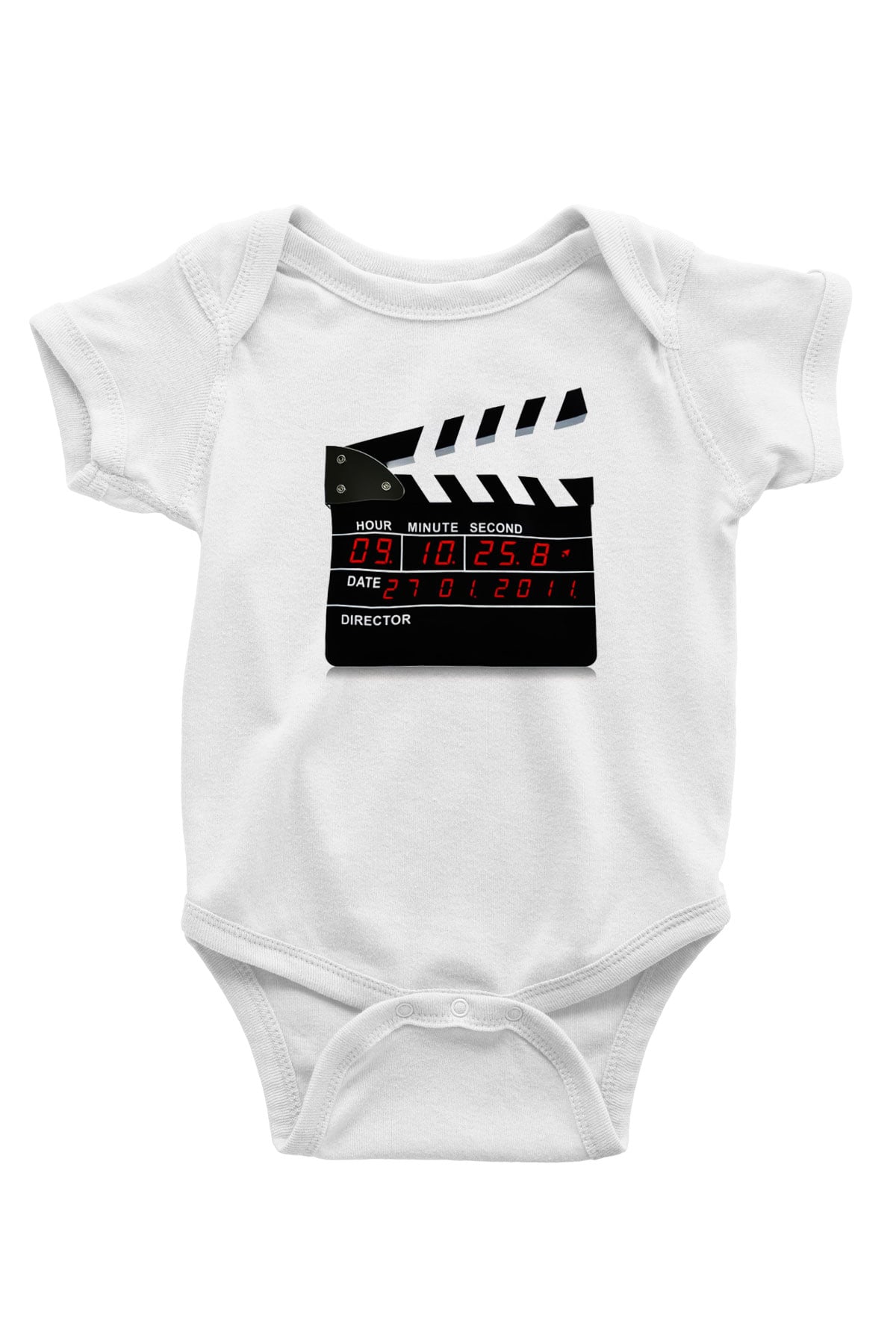 Film yönetmeni Baskılı Beyaz Unisex Bebek Body - Zıbın