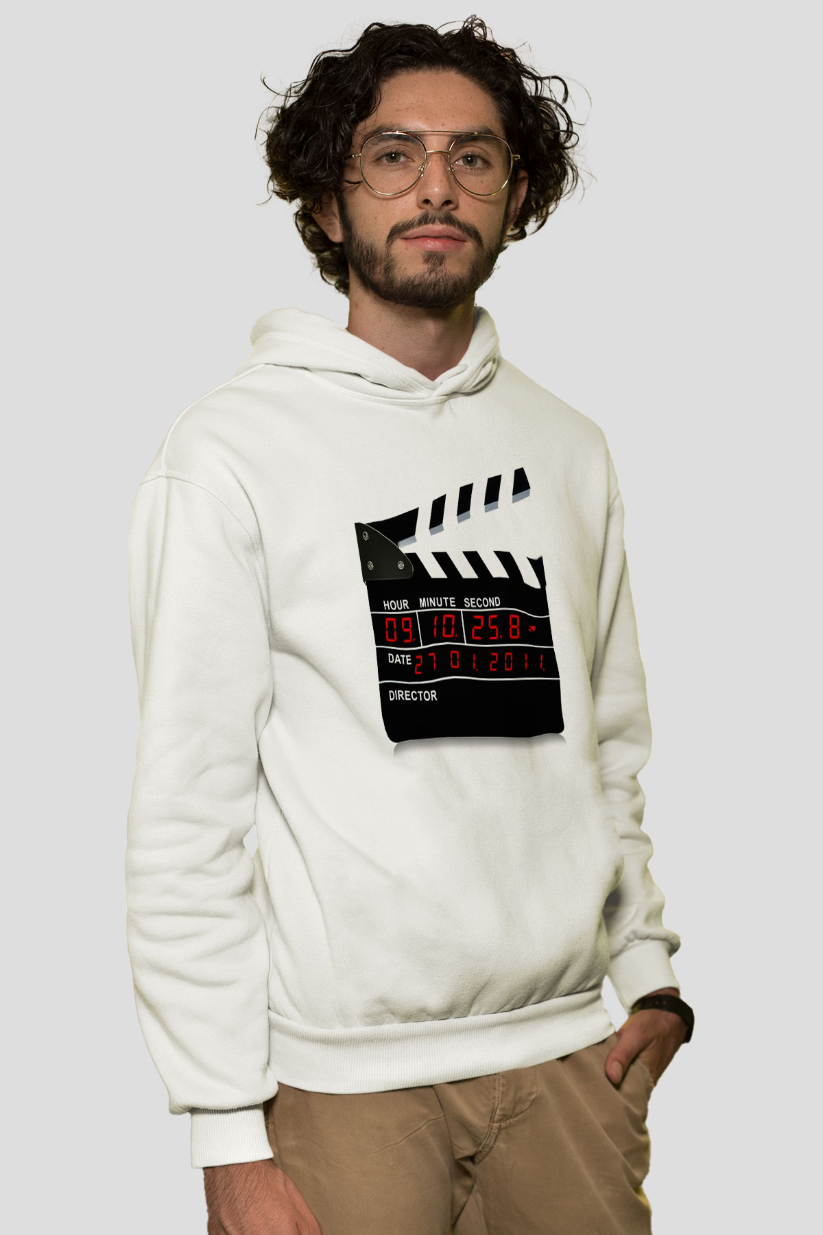 Film yönetmeni Beyaz Unisex Hoodie