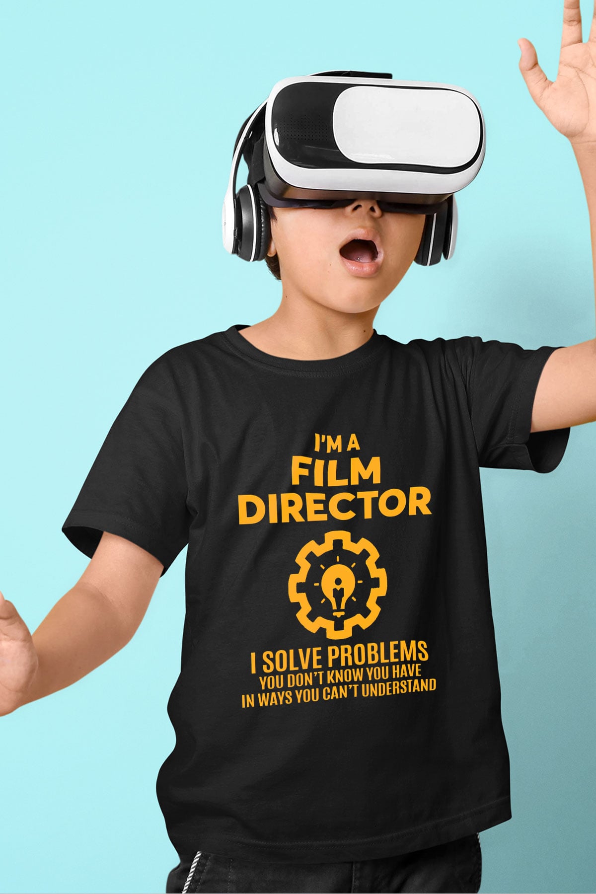 Film yönetmeni Siyah Unisex Çocuk Tişört