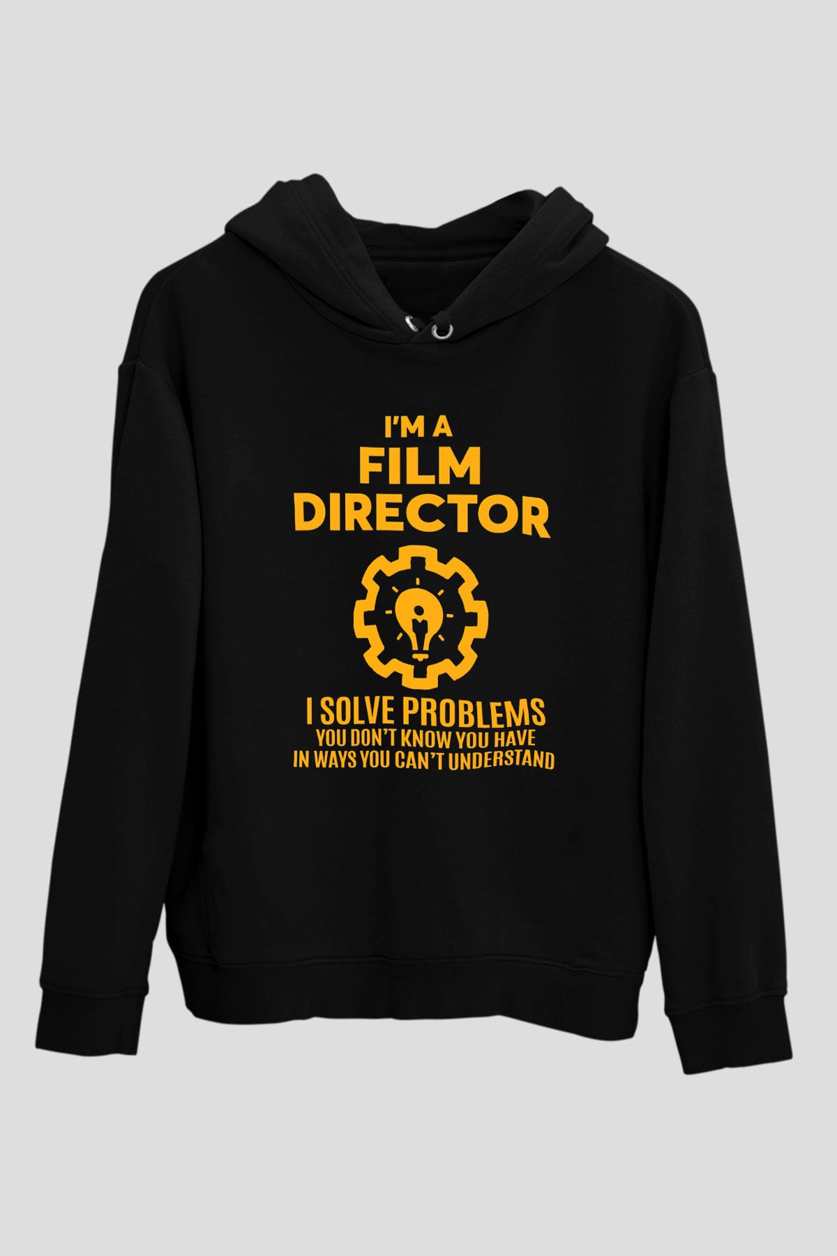 Film yönetmeni Siyah Unisex Kapüşonlu Sweatshirt