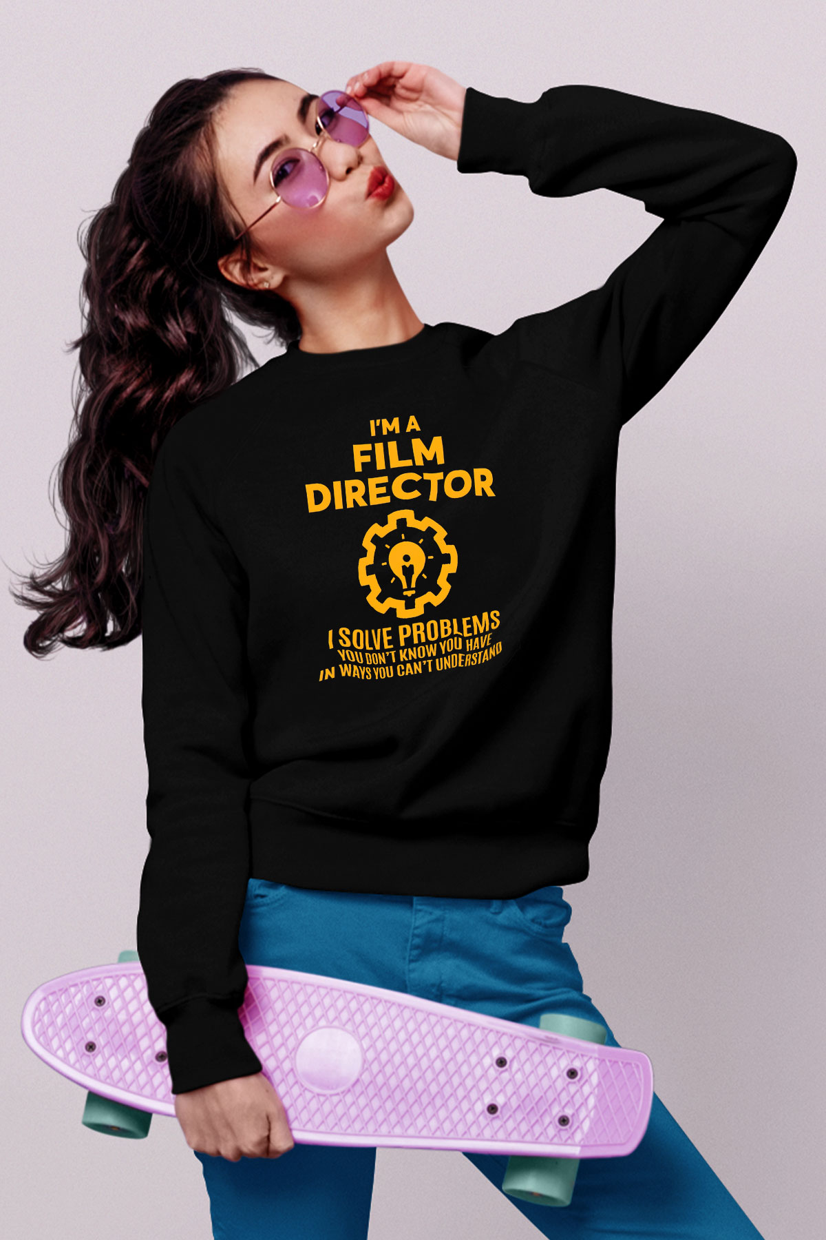 Film yönetmeni Siyah Unisex Sweatshirt
