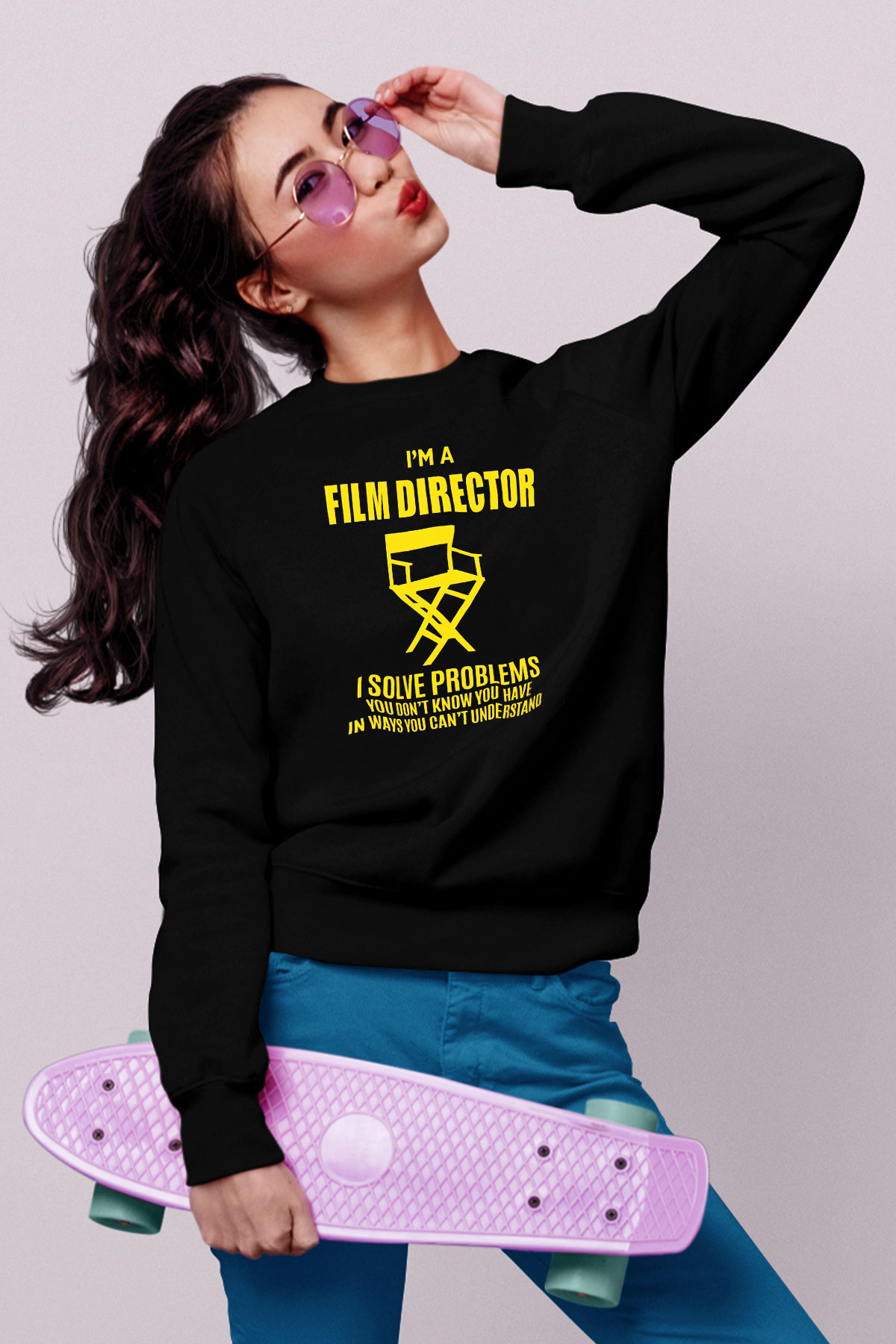 Film yönetmeni Siyah Unisex Sweatshirt