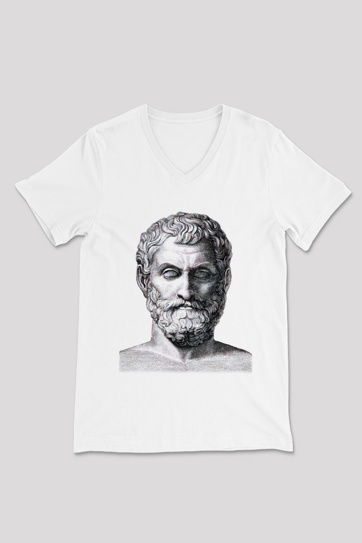 Filozof Beyaz Unisex V Yaka Tişört T-Shirt