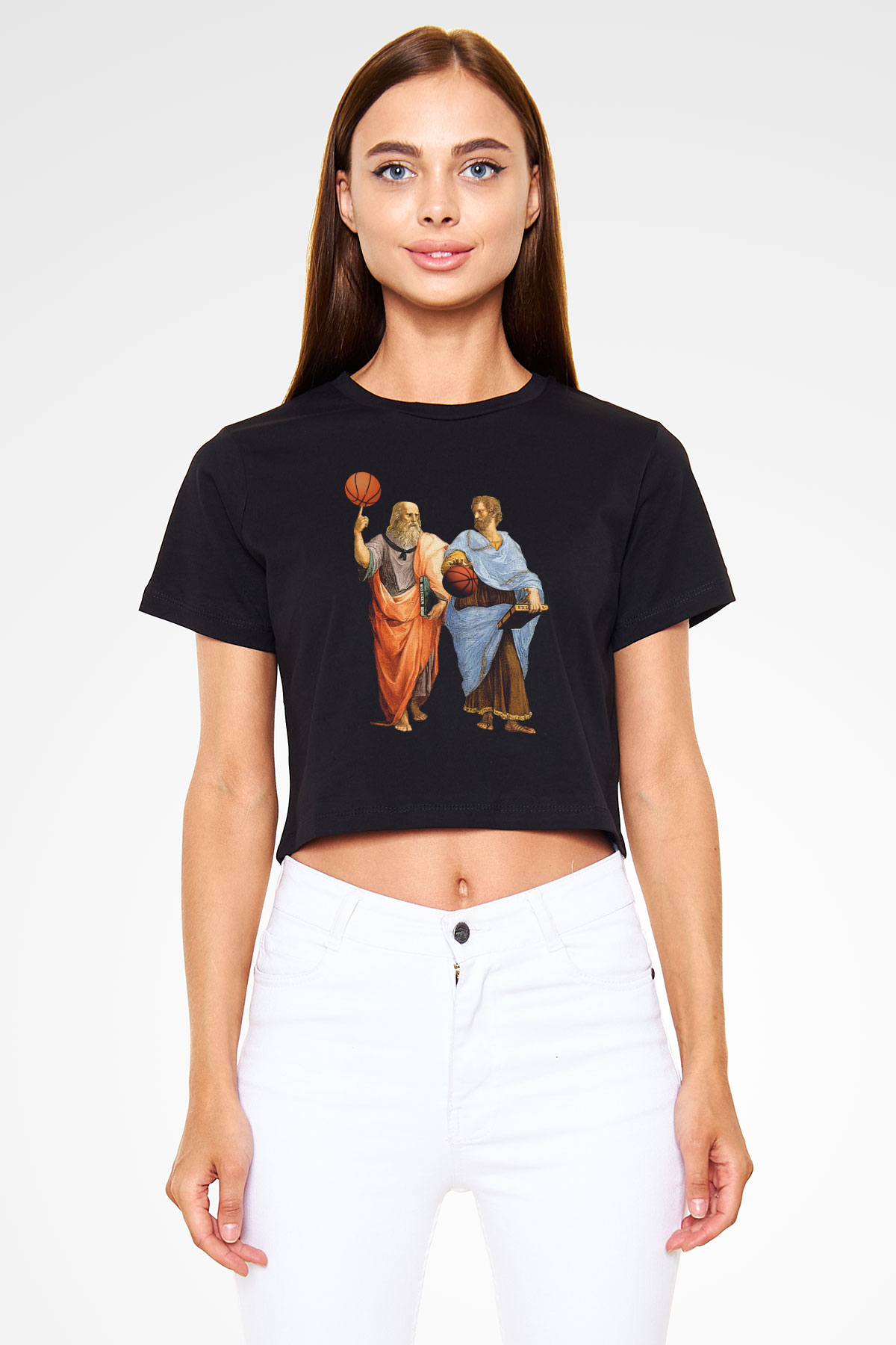 Filozof Siyah  Crop Top Tişört