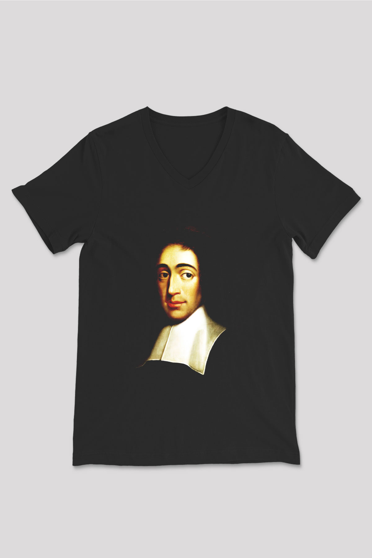 Filozof Siyah Unisex V Yaka Tişört T-Shirt