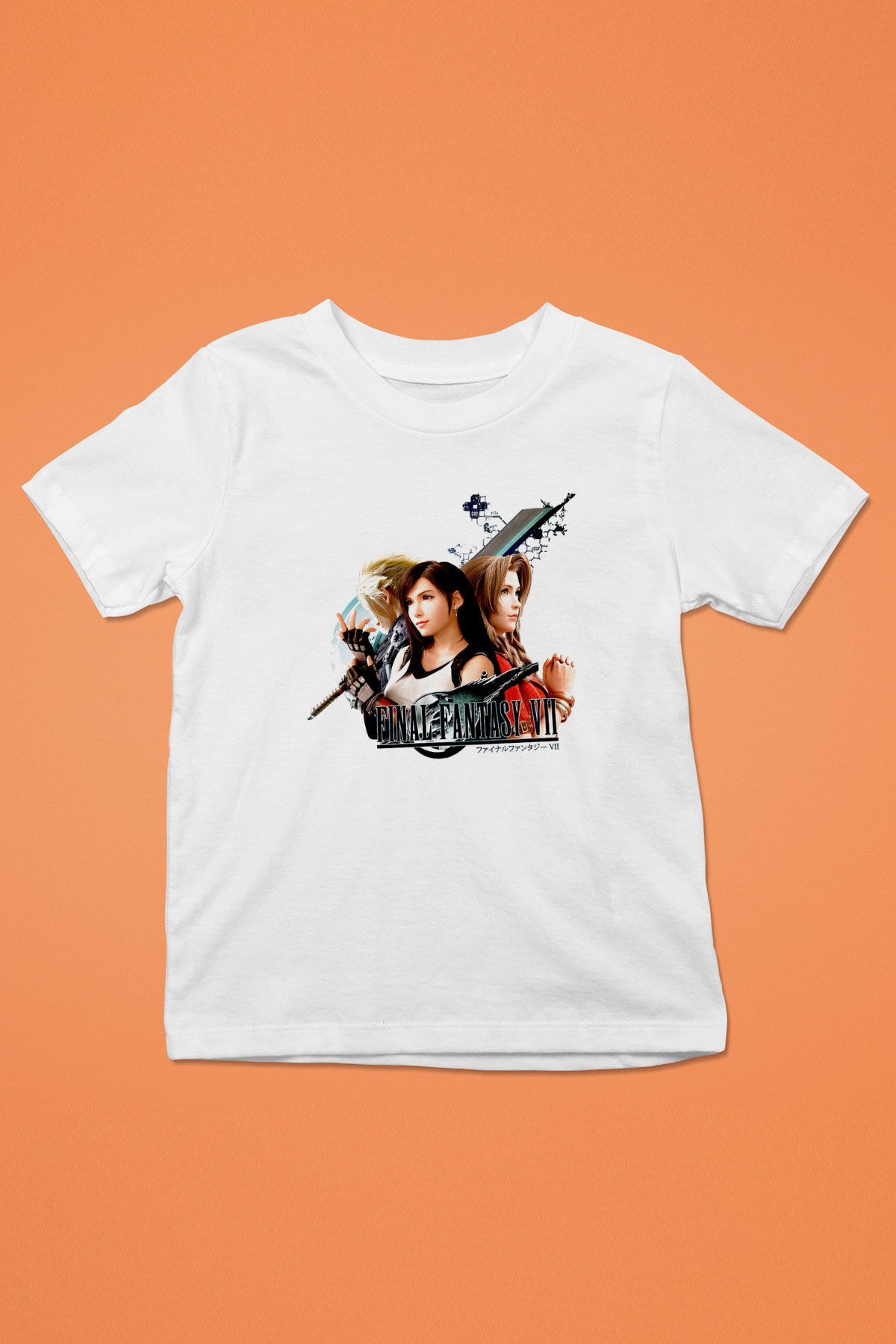 Final Fantasy Beyaz Unisex Çocuk Tişört