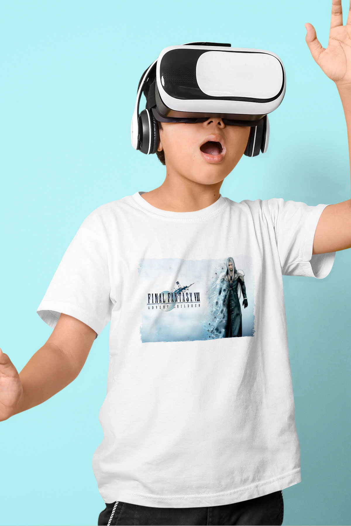 Final Fantasy Beyaz Unisex Çocuk Tişört
