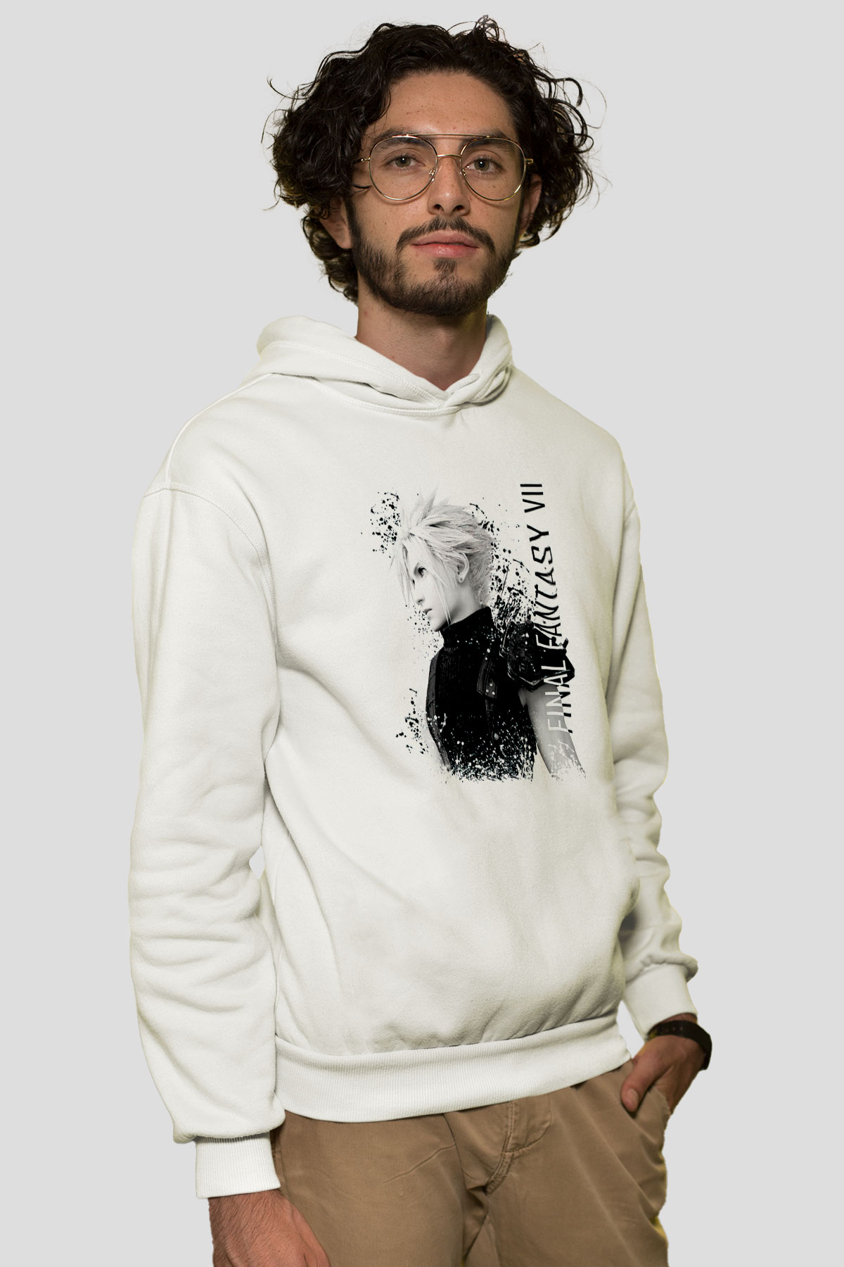 Final Fantasy Beyaz Unisex Hoodie