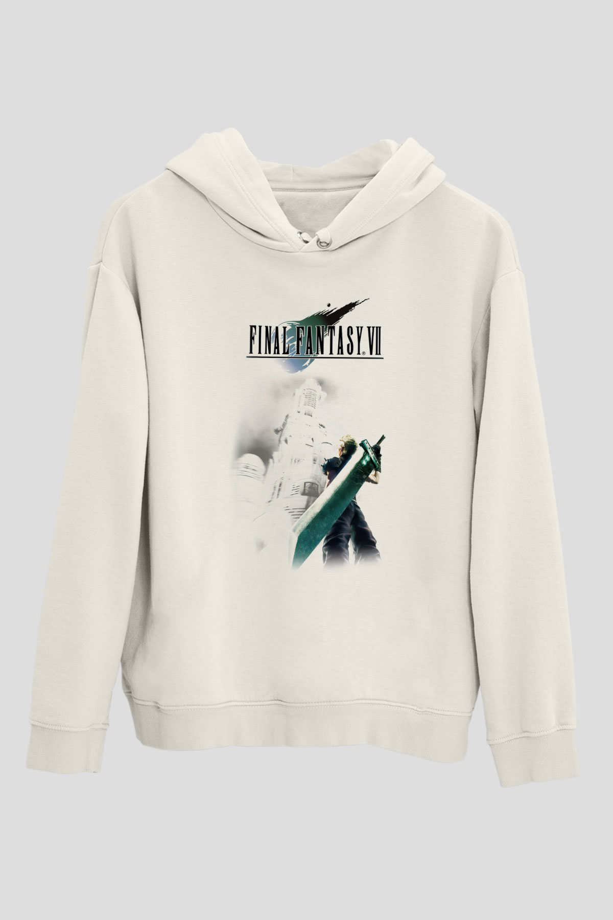 Final Fantasy Beyaz Unisex Hoodie