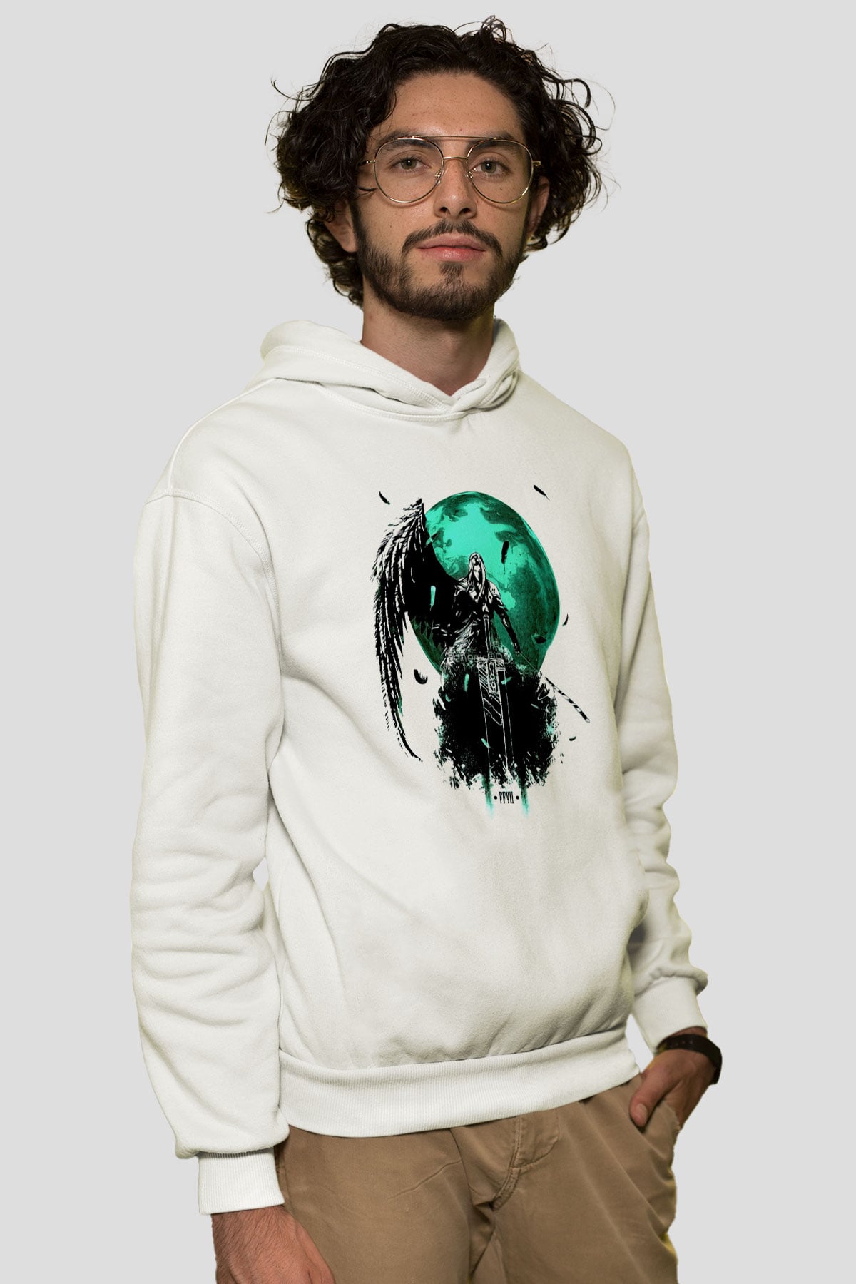 Final Fantasy Beyaz Unisex Hoodie