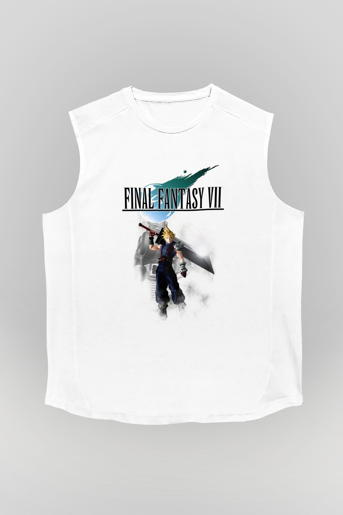 Final Fantasy Beyaz Unisex Kolsuz Tişört