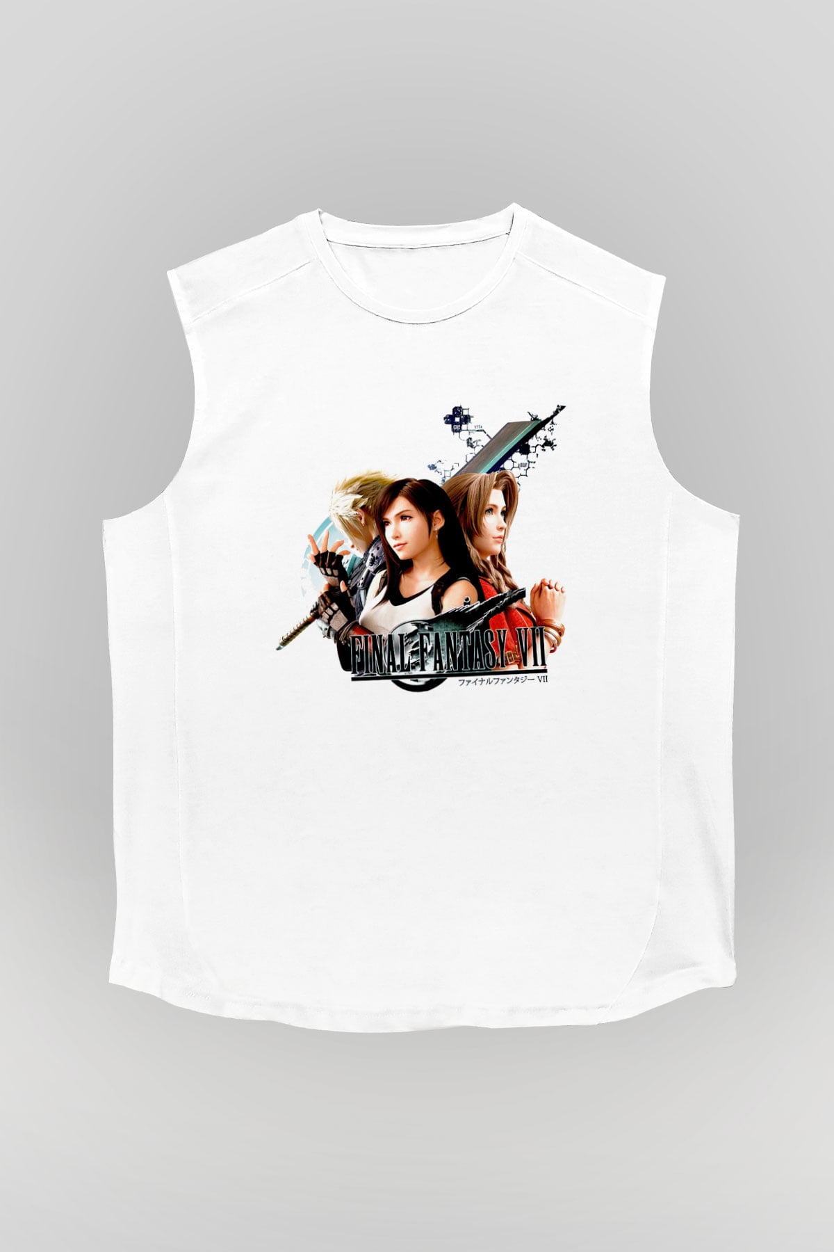 Final Fantasy Beyaz Unisex Kolsuz Tişört
