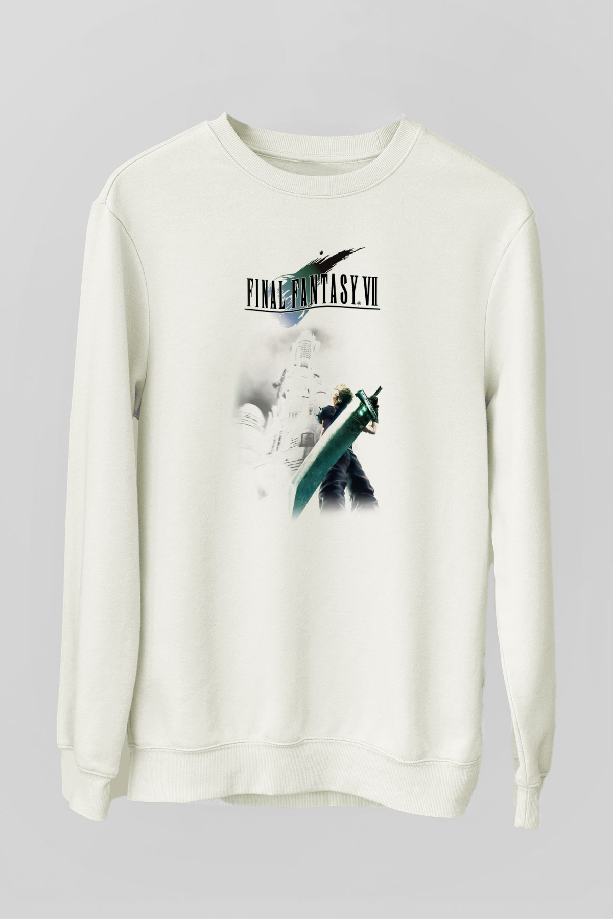 Final Fantasy Beyaz Unisex Sweatshirt