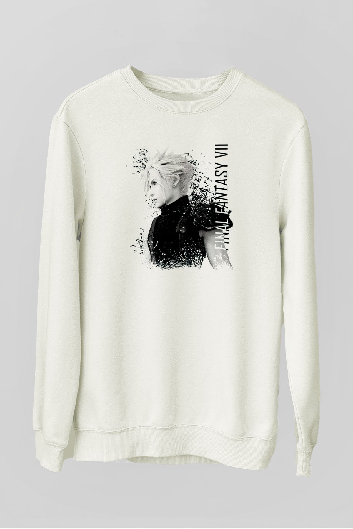 Final Fantasy Beyaz Unisex Sweatshirt