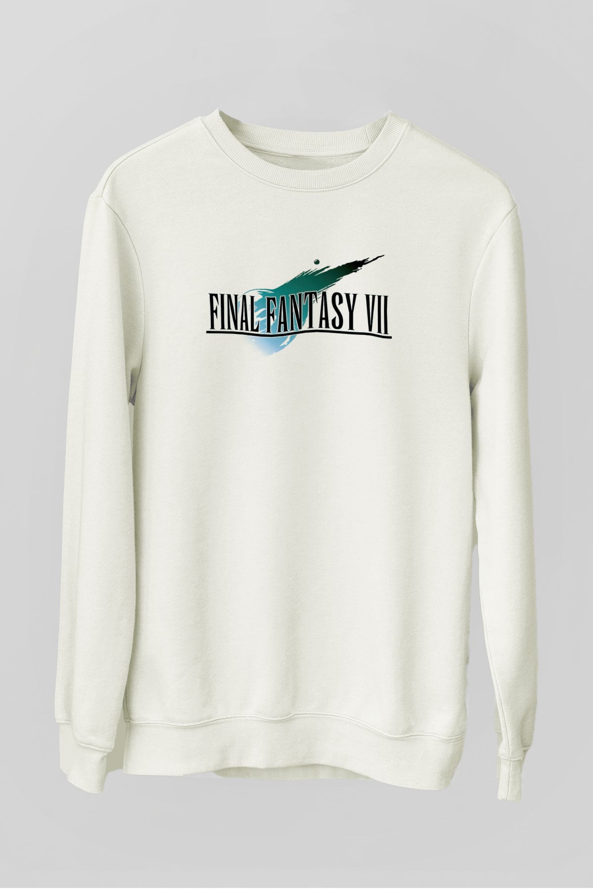 Final Fantasy Beyaz Unisex Sweatshirt