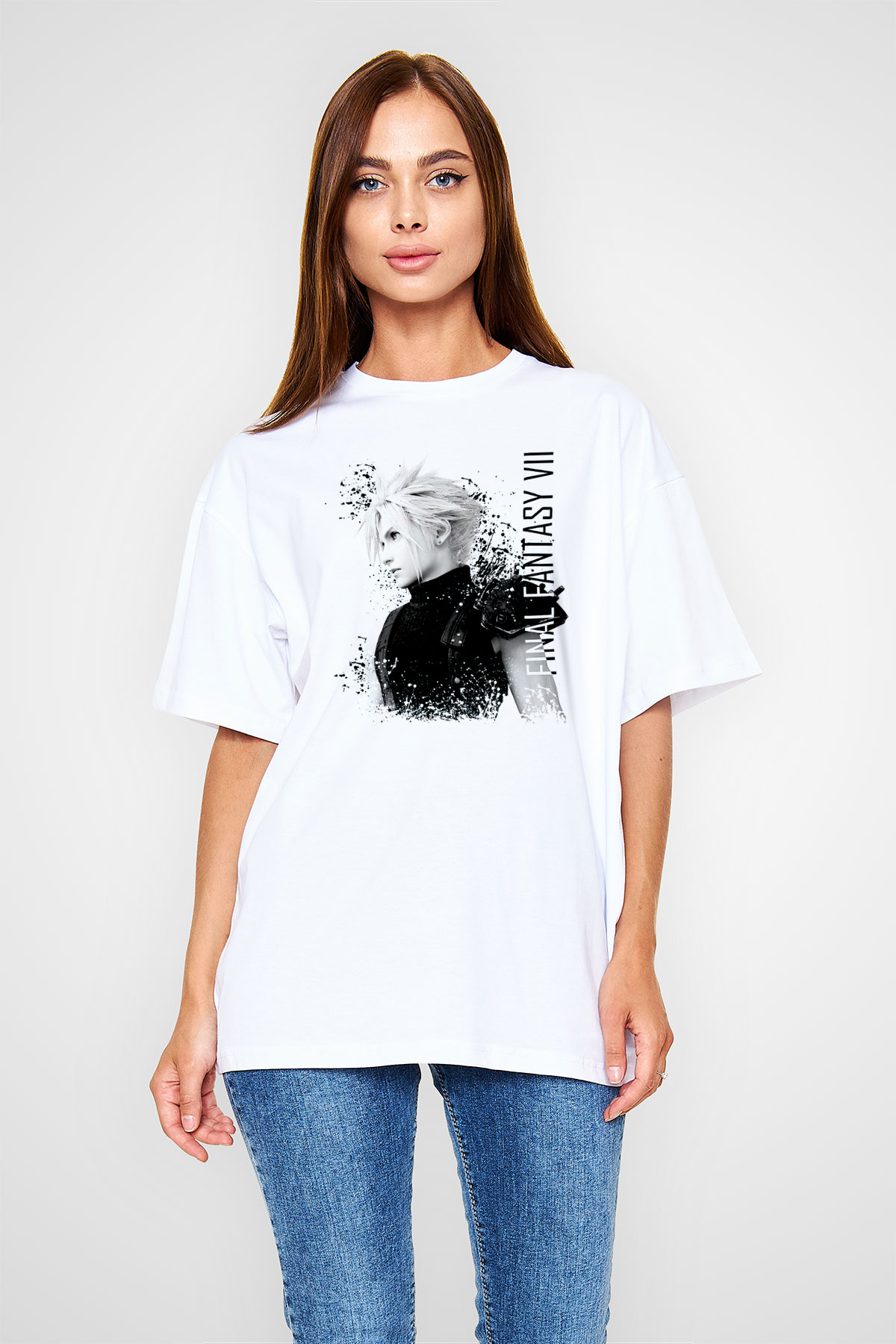 Final Fantasy Beyaz Unisex Tişört T-Shirt