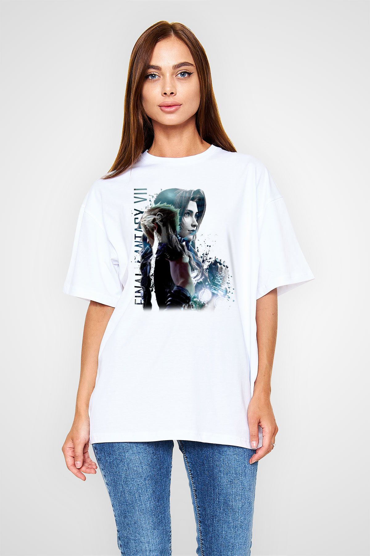 Final Fantasy Beyaz Unisex Tişört T-Shirt
