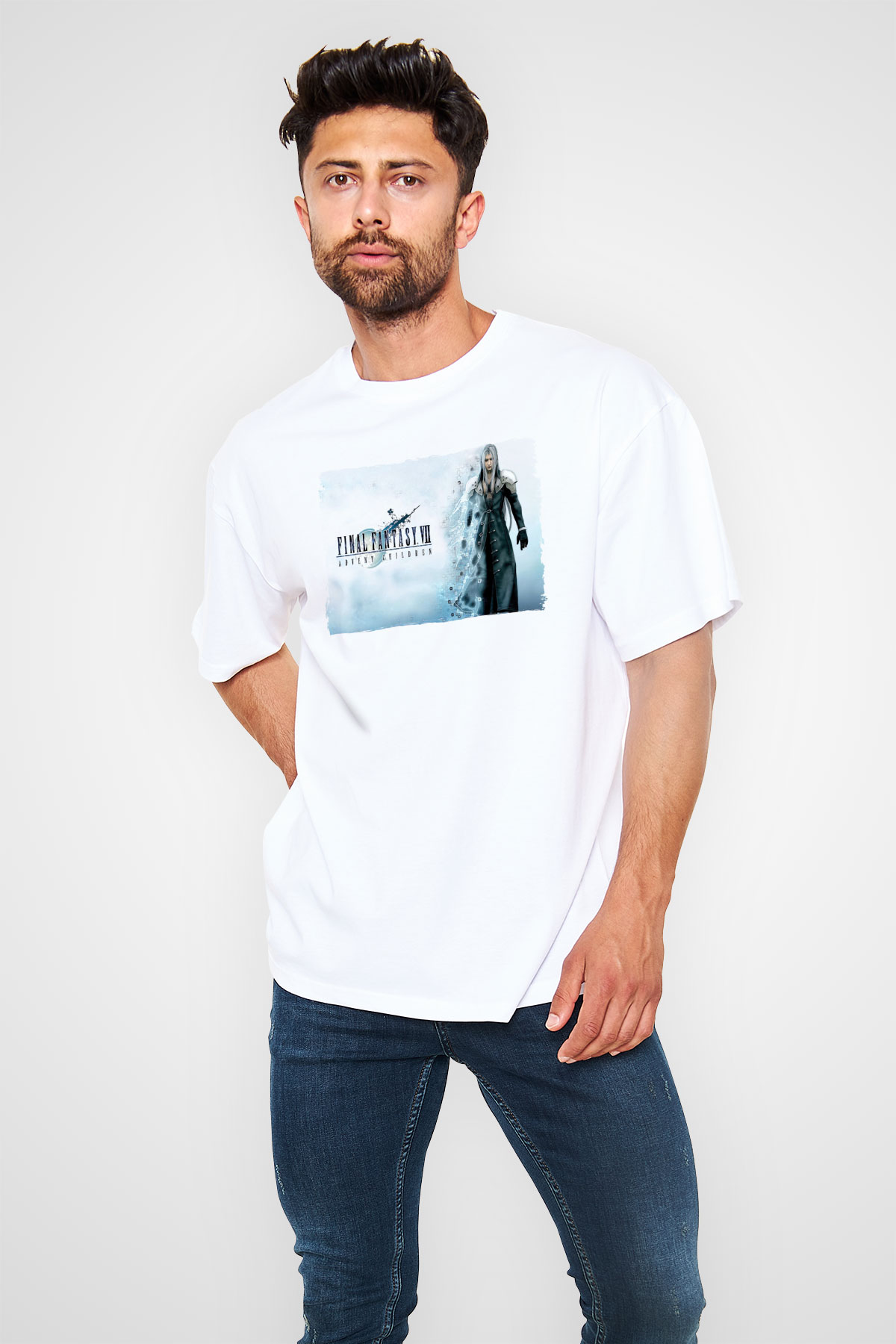 Final Fantasy Beyaz Unisex Tişört T-Shirt
